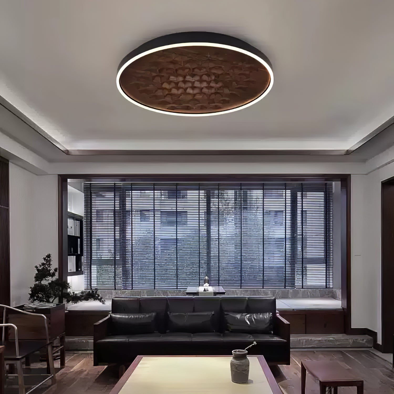 Heartwood Ceiling Lamp - Modern Wooden Pendant Light Fixture for Living Room, Bedroom & Dining Room - Warm Ambient Lighting for Home Decor