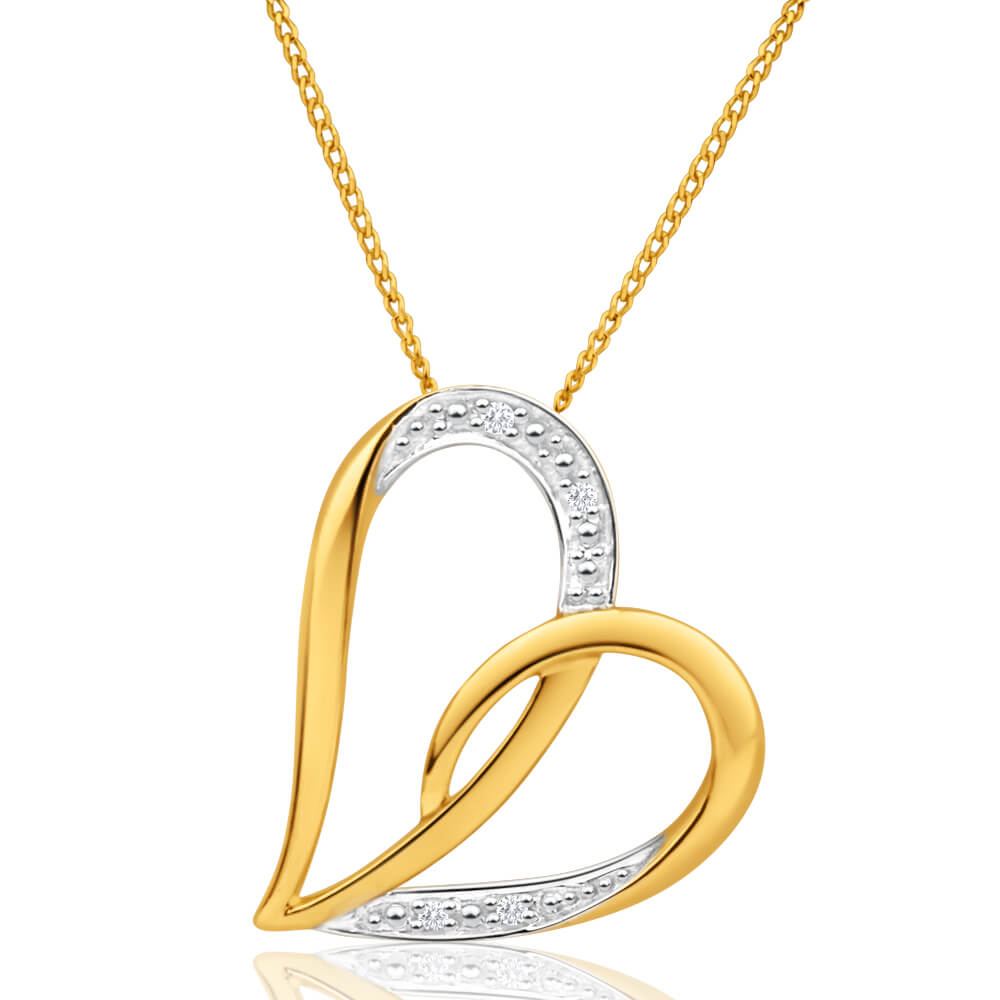 9ct Radiant Yellow Gold Diamond Pendant Necklace for Women - Elegant Jewelry Gift for Birthday, Anniversary & Special Occasions