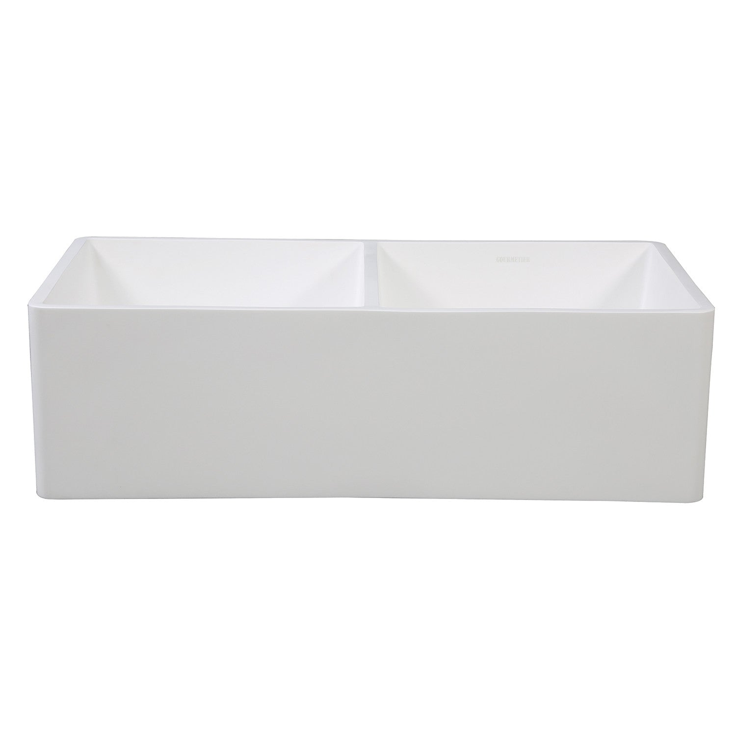 Arcticstone 33 Inch White Farmhouse Kitchen Sink - Double Bowl Matte White Solid Surface Apron Front Sink with 2 Strainers | Perfect for Modern Farmhouse, Rustic & Traditional Kitchen Designs