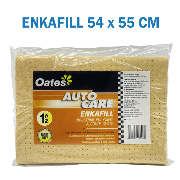 Oates Big Chamois Enkafill Perforated Cleaning Cloth 54 x 55cm - Premium Microfiber Towel for Car Detailing, Glass Cleaning & Household Use