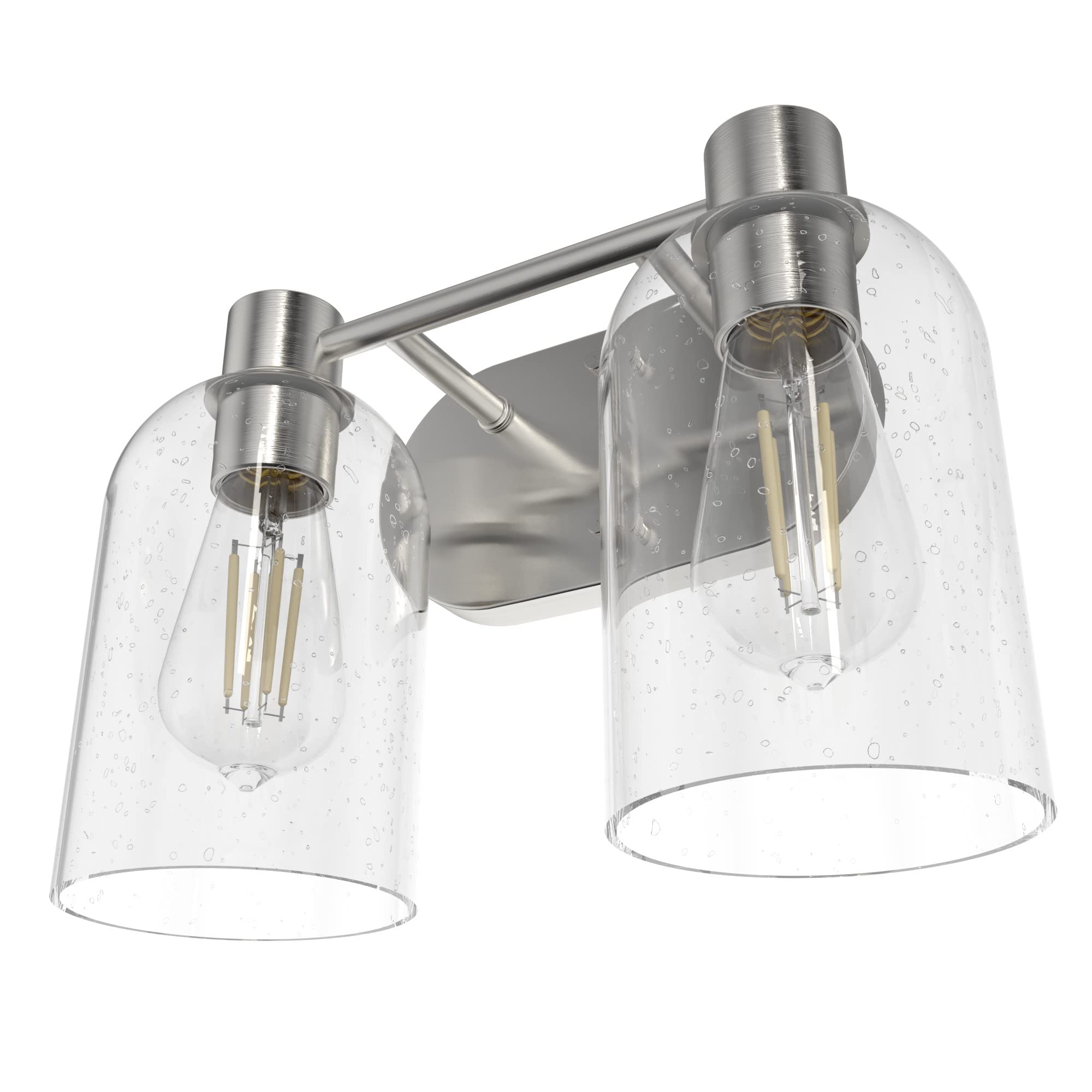 Hunter Fan Company 19778 Lochemeade Vanity Light in Brushed Nickel - Modern Bathroom Lighting Fixture for Dressing Room, Powder Room & Makeup Area