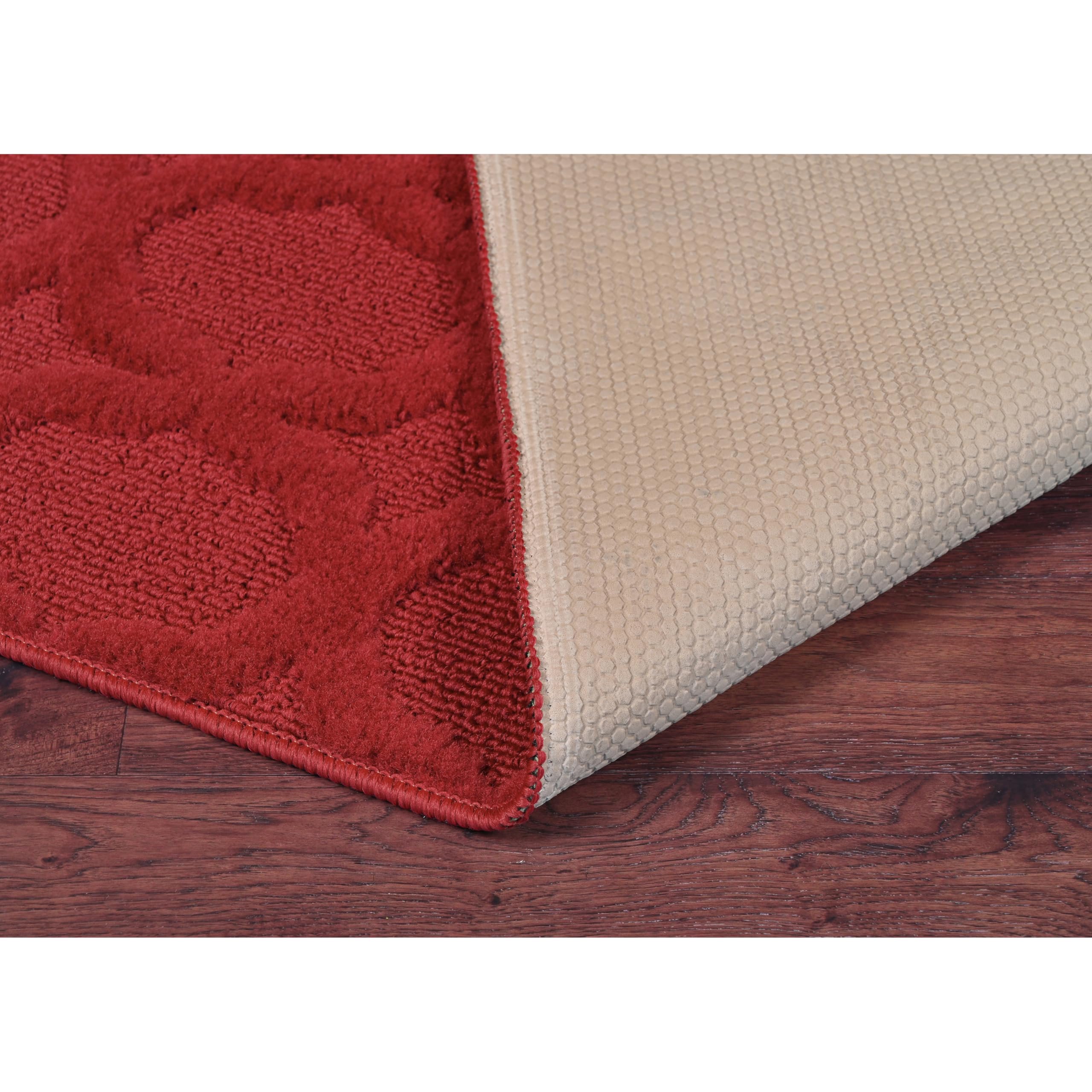 Garland Rug Sparta 5 Ft Round Area Rug in Chili Pepper Red - Perfect for Living Room, Bedroom, or Dining Room Decor