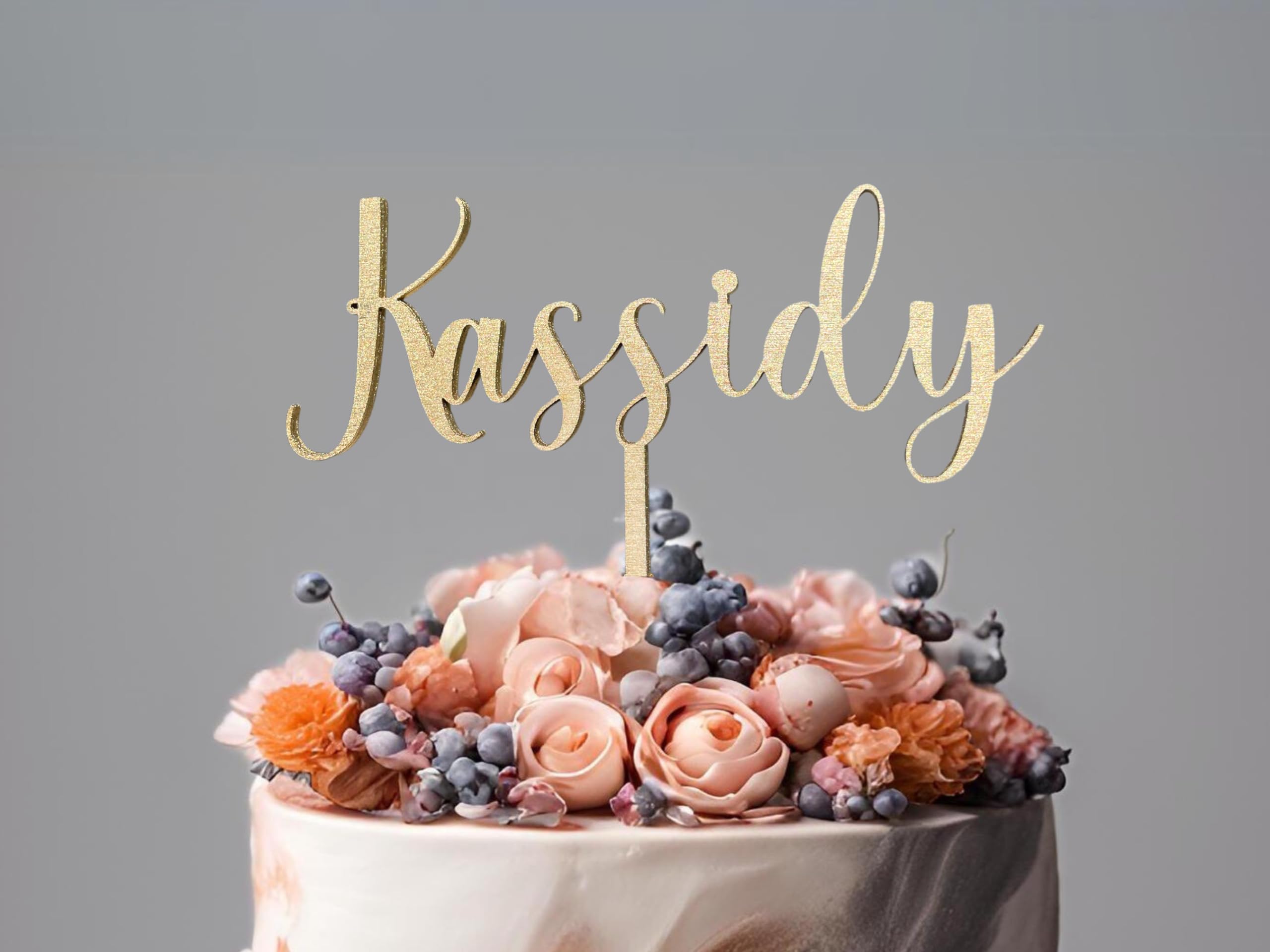 Personalized Wooden Cake Topper - Custom Name & Birthday Cake Decor for Baby Shower, Graduation, Anniversary - Handmade Real Wood Cake Decoration - Perfect for Wedding, Birthday Parties & Special Celebrations