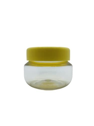 40-Pack Clear 30ml Small Cosmetic Jars with Cream Yellow Caps - Perfect for Lip Cream, Lip Scrubs, Eyeshadow Pigments, Lotions & Creams - Ideal for DIY Beauty Products, Travel Containers & Sample Packaging
