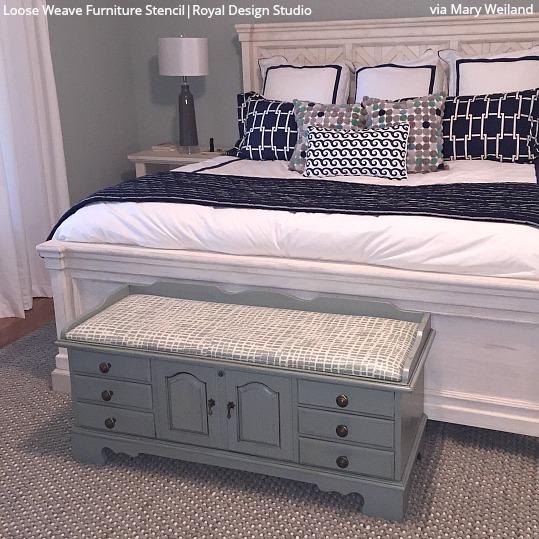 Loose Weave Furniture Stencil - Reusable DIY Painting Template for Wood, Fabric & Walls | Perfect for Home Decor, Upholstery & Craft Projects