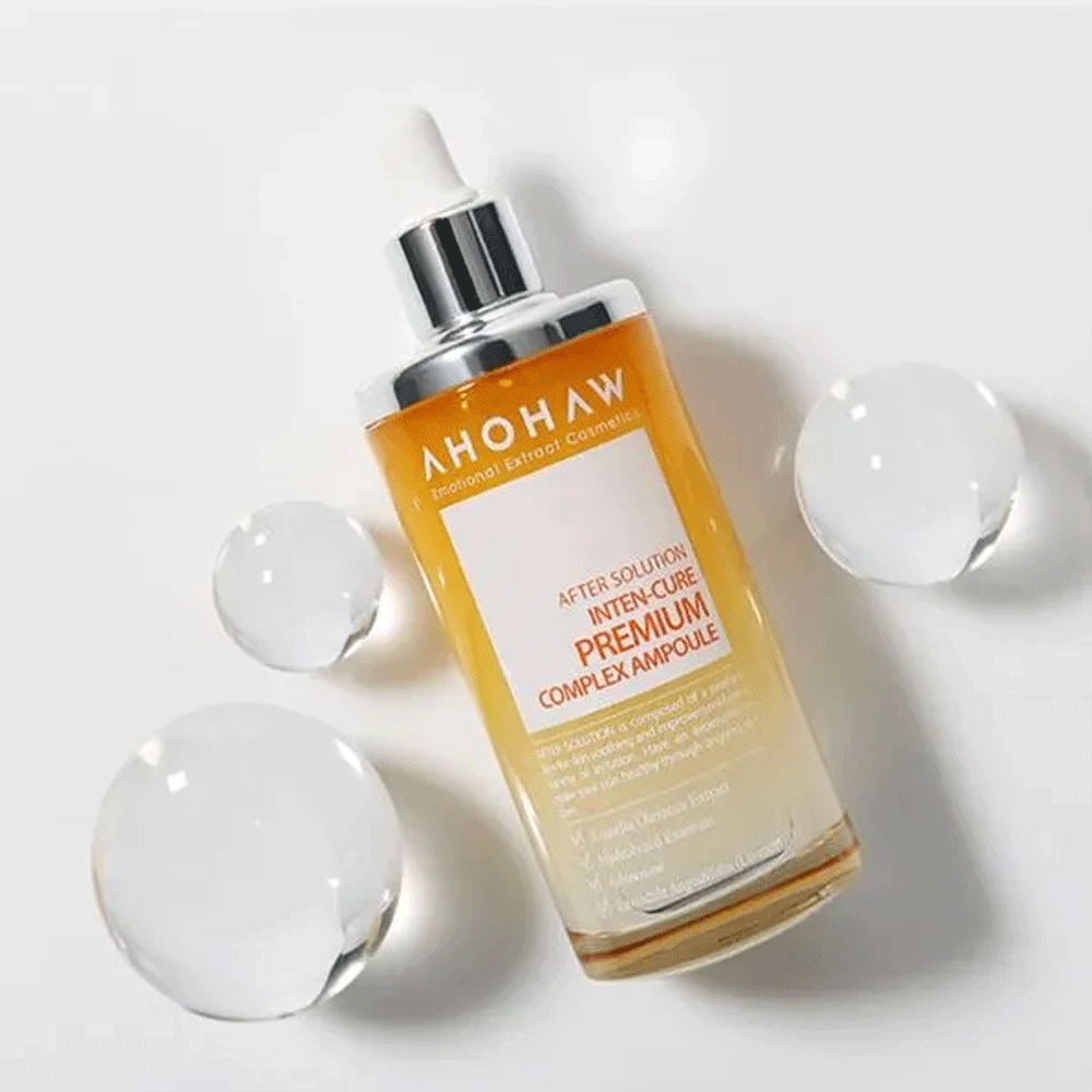 AHOHWA Inten Cure Premium Complex Ampoule 150ml - Korean Skin Care Serum for Hydration & Anti-Aging - Perfect for Night Routine & Dry Skin Treatment