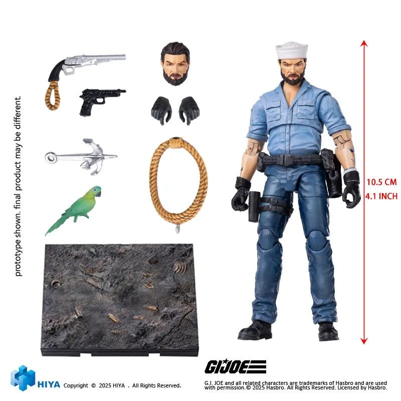 Pre Order 1/18 Scale Hiya 4-Inch G.I. Joe Shipwreck Action Figure - Collectible Military Toy for Display & Play | Perfect for Fans, Collectors & Diorama Scenes