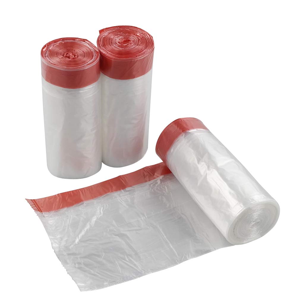 1.5 Gallon Drawstring Small Trash Bags - Clear Bin Liners for Bathroom, Office & Kitchen Waste Disposal - Small Garbage Bags for Home & Commercial Use