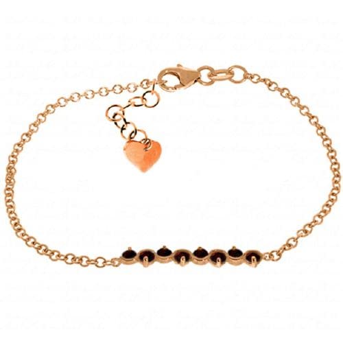 1.55 Carat Natural Garnet 14K Solid Rose Gold Bracelet for Women - Elegant Jewelry Gift for Birthday, Anniversary & Special Occasions