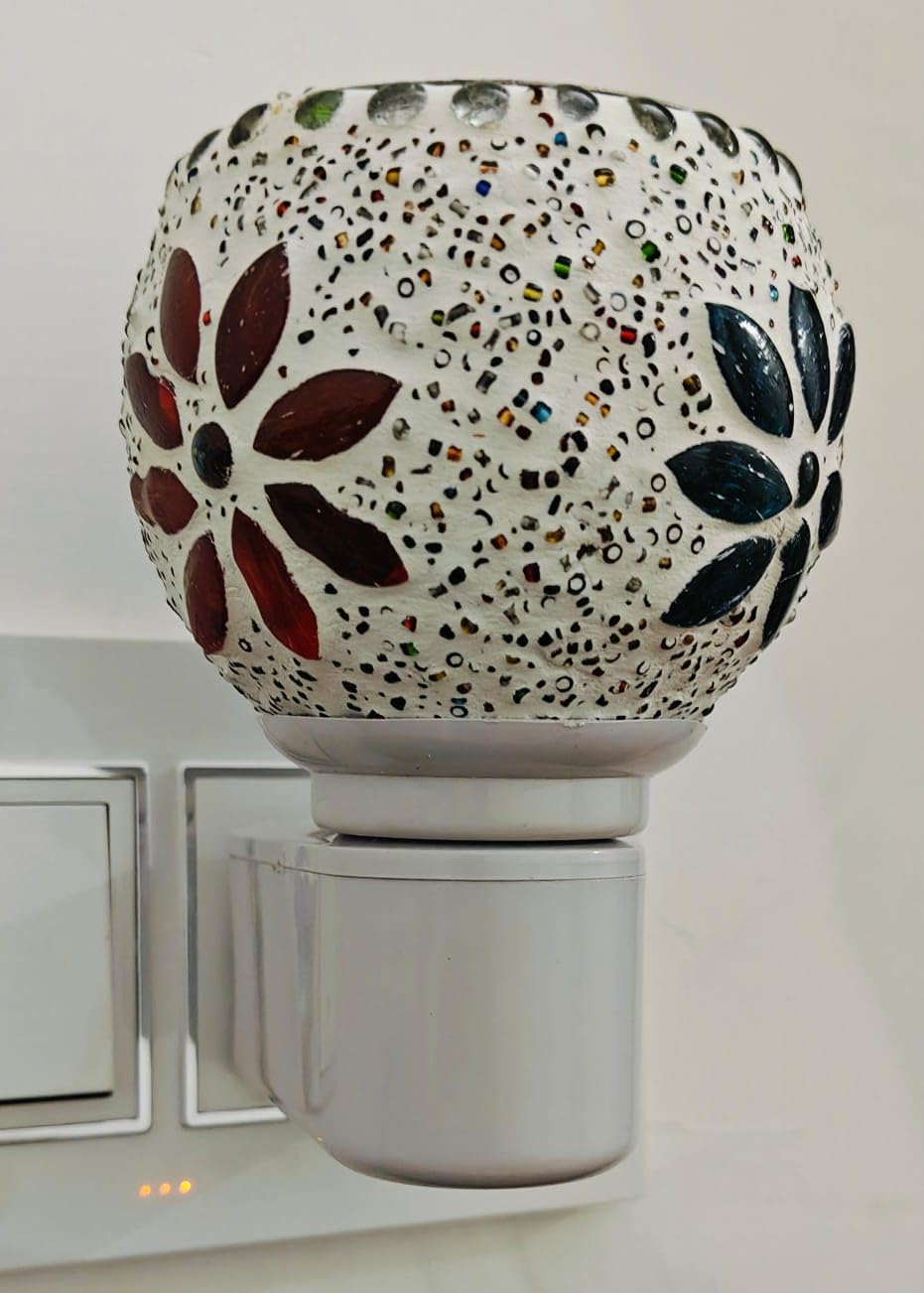 Surekha Ceramic Aroma Diffuser - Multi Functional Essential Oil Diffuser & Night Lamp with On/Off Switch | Kapoor Dani Camphor Burner for Home Fragrance | Smoke-Free, Child-Safe & Shock-Proof | Perfect for Bedroom, Yoga, Meditation & Relaxation Spaces