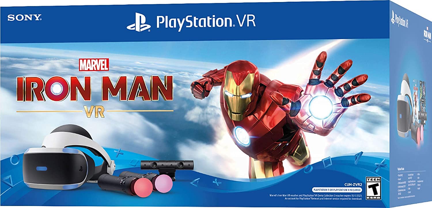 PlayStation VR Marvel's Iron Man VR Bundle - Compatible with PS4 & PS5 - VR Headset, Camera, Move Motion Controllers (Renewed) - Immersive Superhero Gaming Experience for Action & Adventure Fans