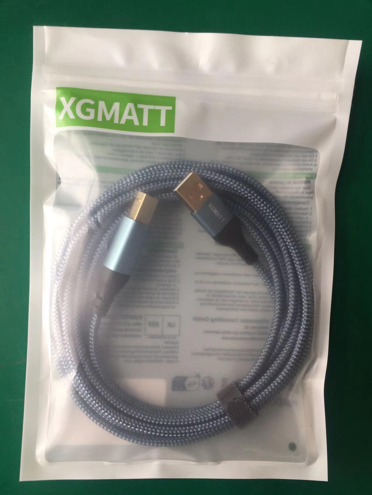 XGMATT 4.5M USB 2.0 Printer Cable A Male to B Male - High Speed Braided Nylon Scanner Cord for HP, Dell, Canon, Lexmark, Xerox, Brother, Samsung Printers - Perfect for Home Office, Small Business & Commercial Printing (Blue)