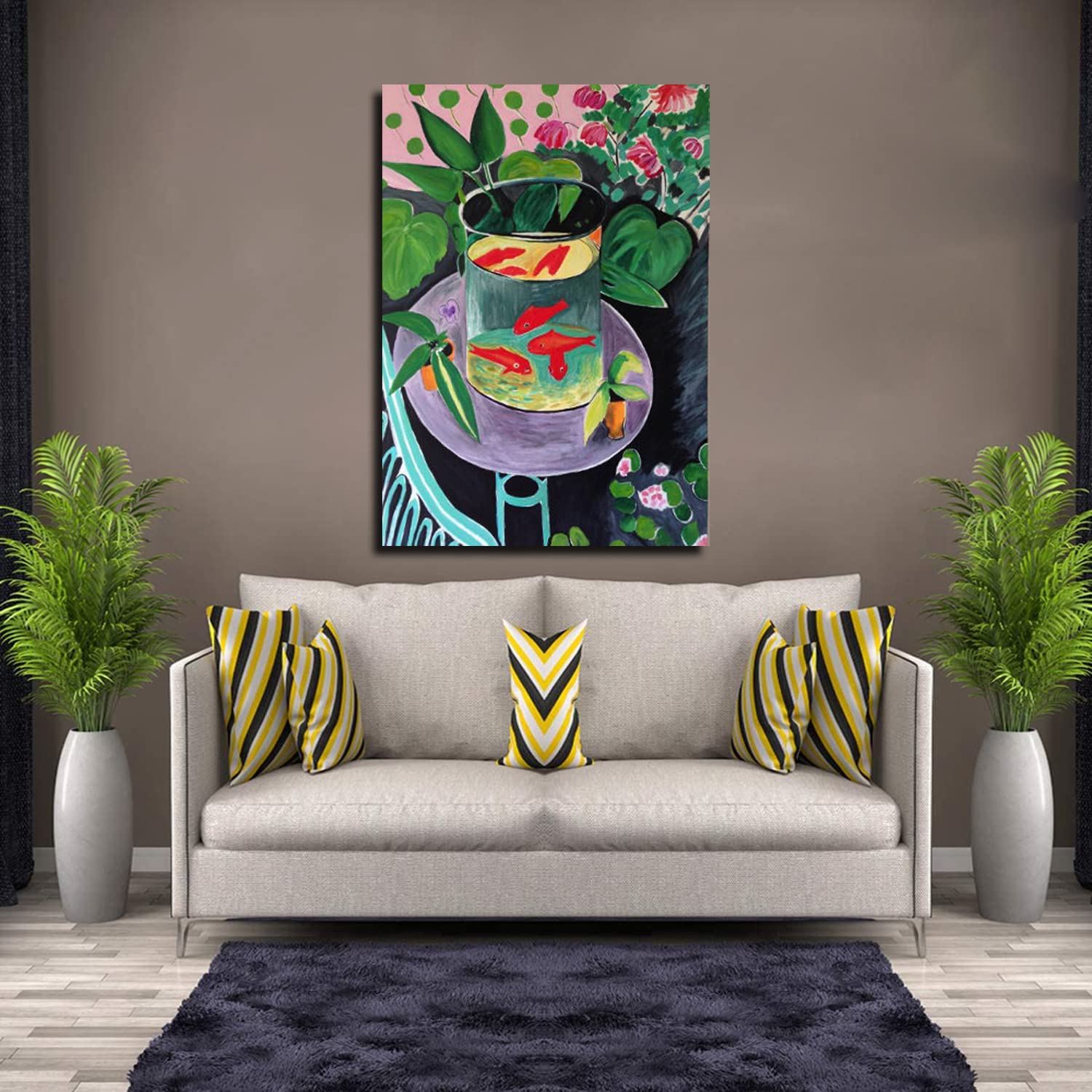 Henri Matisse Gold Fish Framed Canvas Art Print - Premium Wall Decor for Home, Office & Bedroom - Ready to Hang - Perfect for Living Room Accent Wall & Art Gallery Display