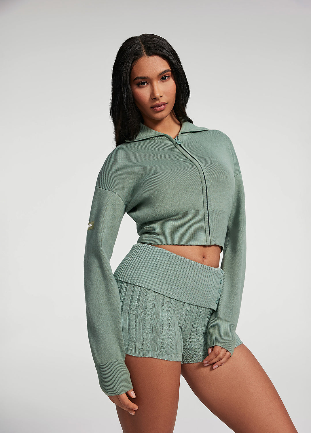 Women's Knit Cropped Zip Up Jacket - Stylish Casual Outerwear for Spring & Fall - Perfect for Layering, Running Errands, and Weekend Outings