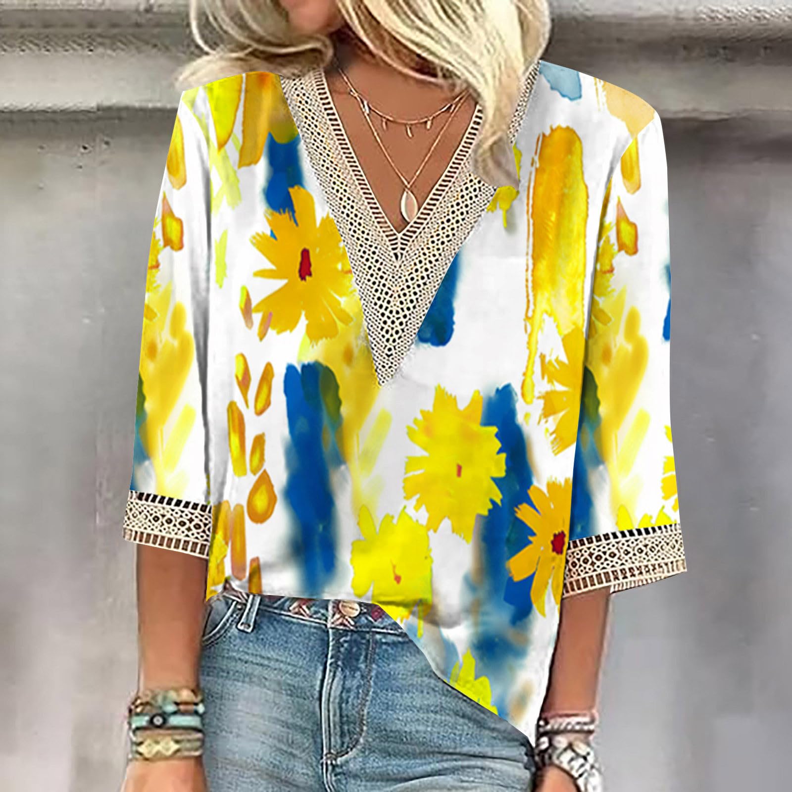 2024 Trendy Women's Summer Tops - Lace Trim Short Sleeve Blouses & Boho Tunics for Vacation, Casual Wear & Dressy Outfits | Perfect for Beach, Party & Everyday Style