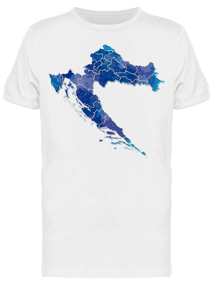 Croatia Watercolor Map T-Shirt for Men - Stylish Travel & Vacation Graphic Tee - Perfect for Holidays, Gifts & Casual Wear