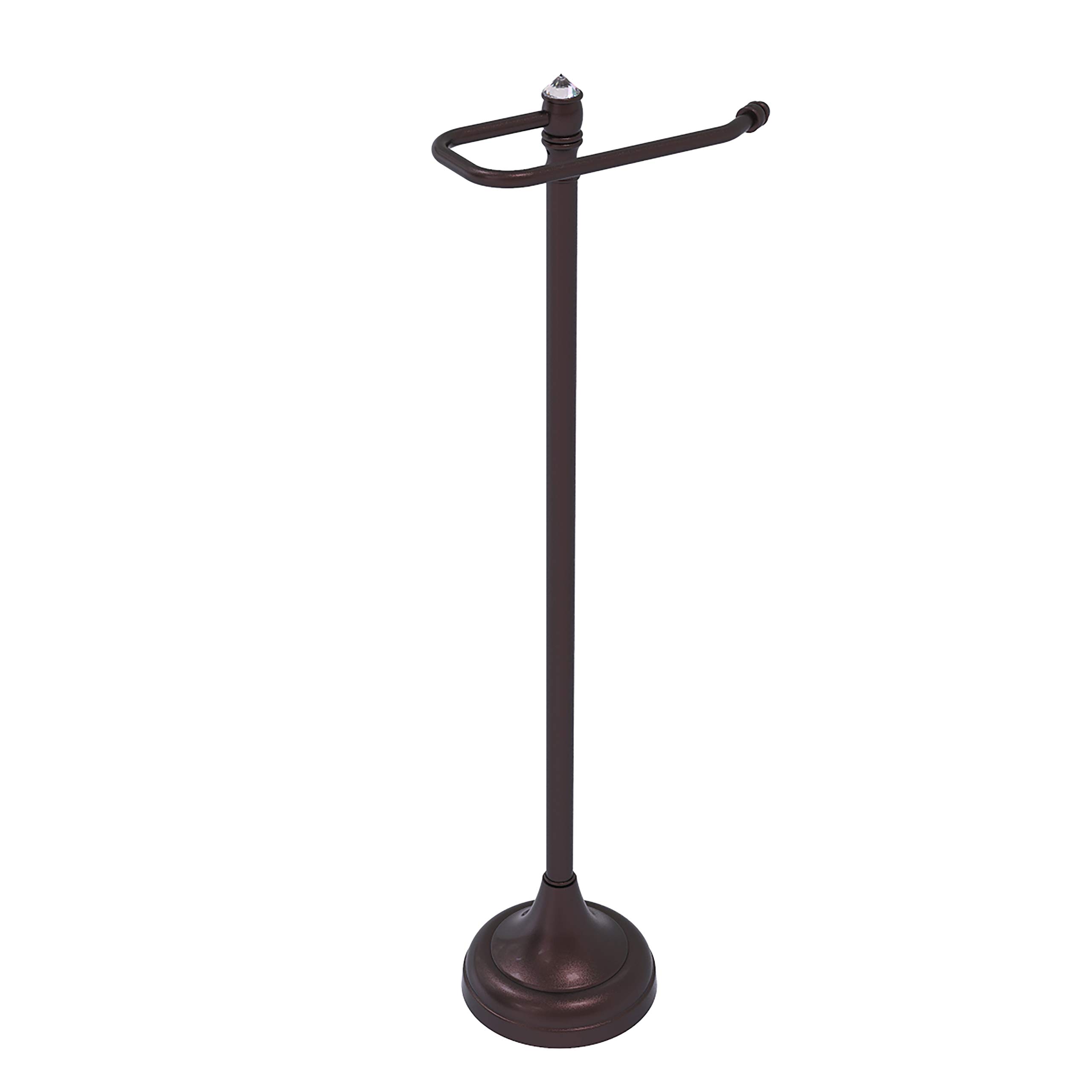 Allied Brass CC-29 Carolina Crystal Collection Euro Style Toilet Paper Holder Stand - Antique Bronze Bathroom Tissue Dispenser for Modern & Classic Bathrooms