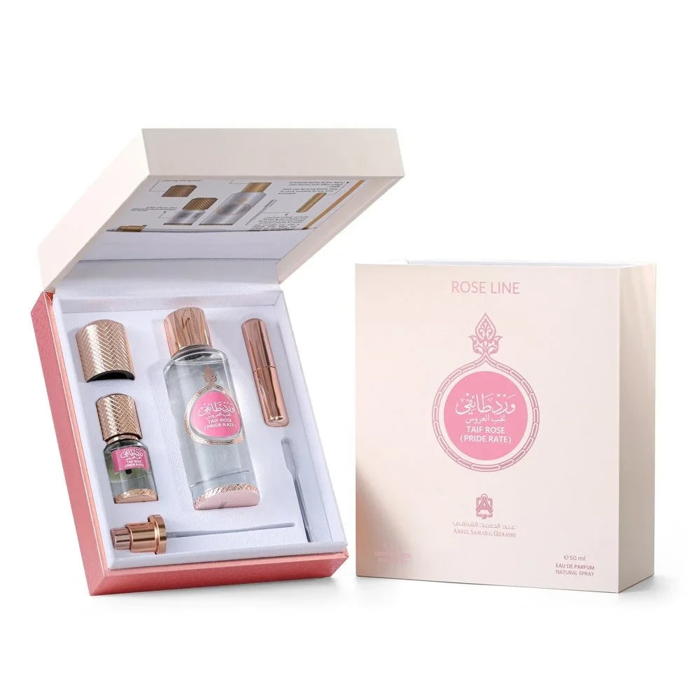 Taif Rose Pride 3ml Essential Oil & 50ml EDP Perfume Set - Premium Arabian Fragrance for Women, Luxury Gift & Romantic Occasions