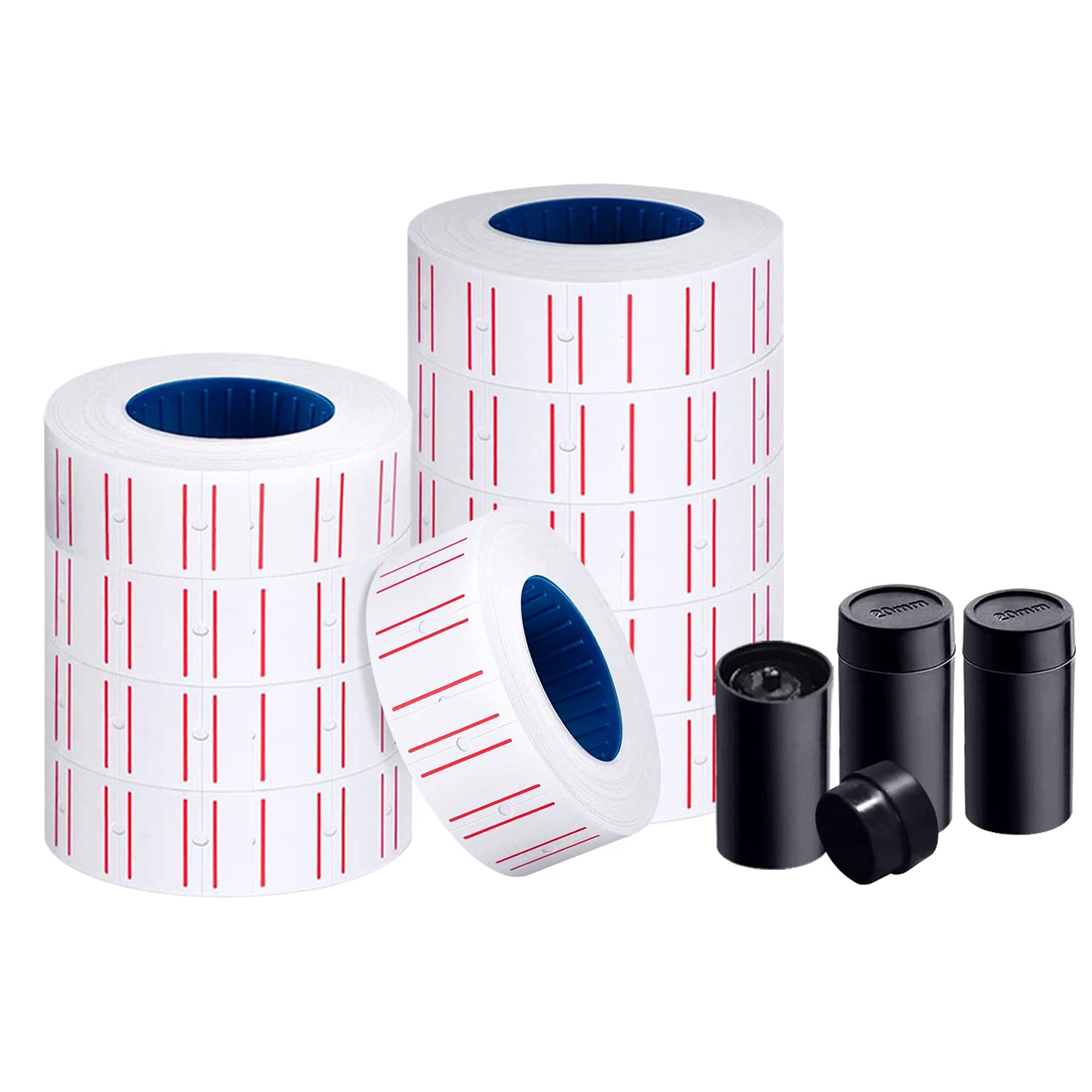 5000pcs Price Gun Stickers Labels - 10 Rolls with 3 Refill Ink Rolls for Pricing Guns | Retail, Warehouse & Inventory Labeling Solution