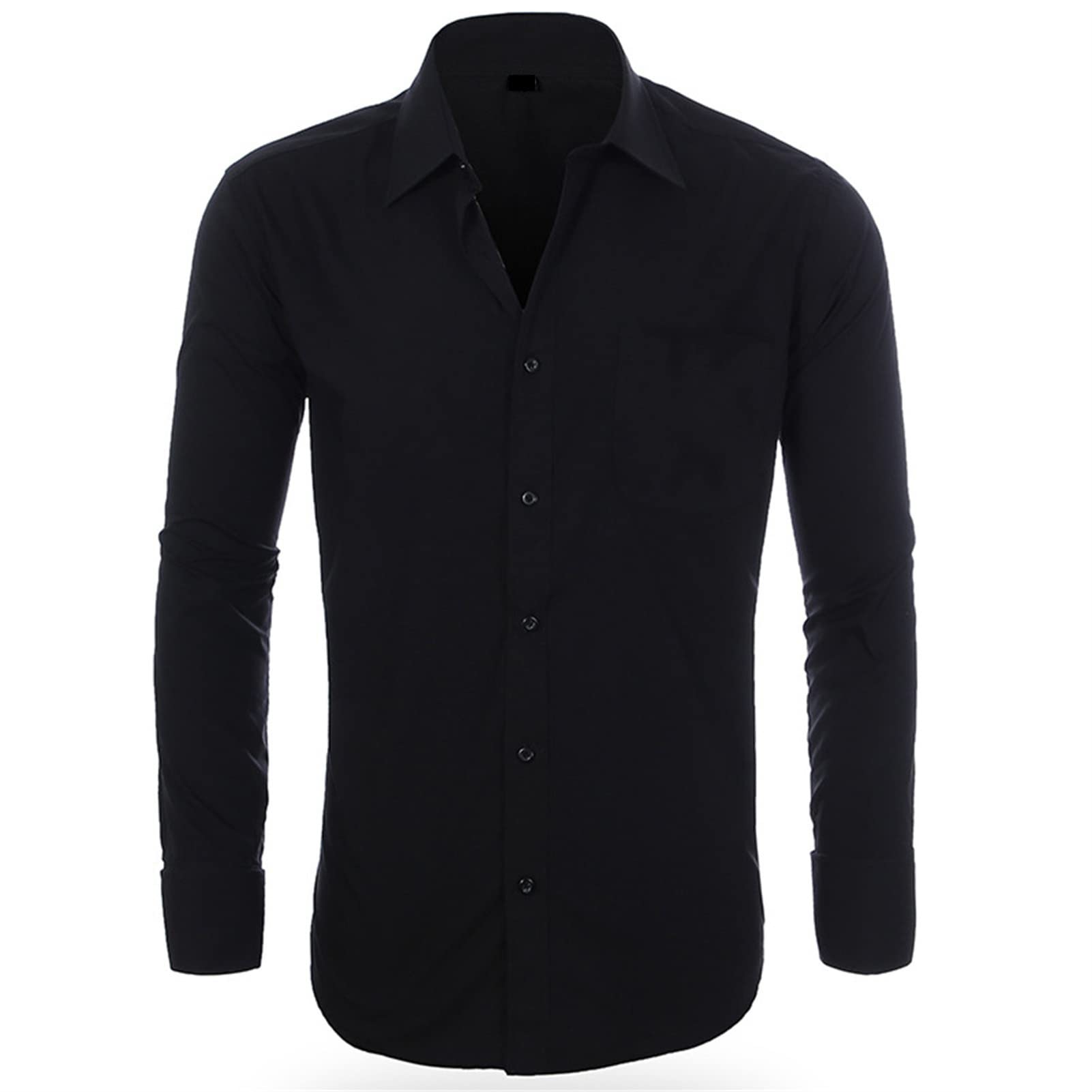 Men's Slim Fit French Cuff Striped Dress Shirt - Retro Club Collar Long Sleeve Business Shirt for Office & Formal Occasions