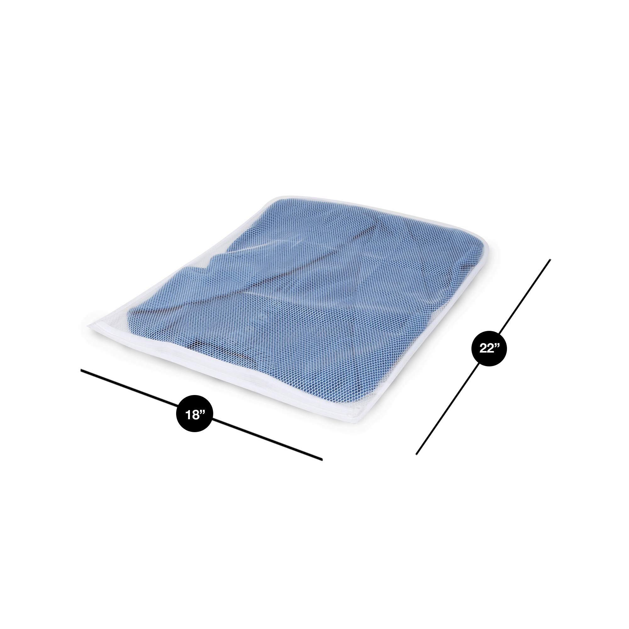 PRO MART INDUSTRIES Sweater Wash Bag with Zipper Closure - White Mesh Polyester Laundry Bag for Delicates, Lingerie & Sweaters - Protects Clothes in Washing Machine & Dryer