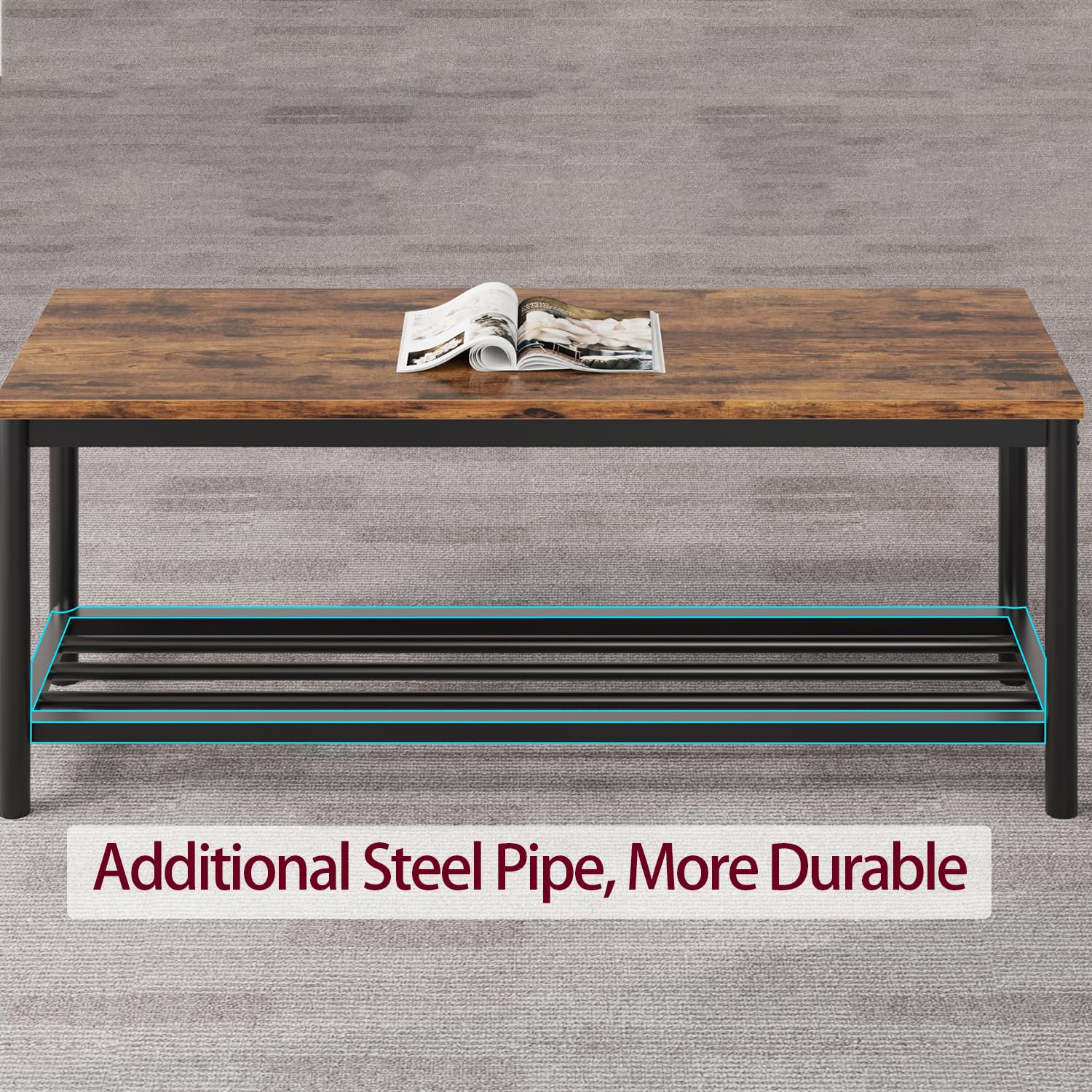 4-Piece Retro Brown Dining Table Set with Wine Rack & Storage Benches - Space-Saving Rectangular Kitchen Table for Small Apartments | Perfect for Family Meals, Entertaining Guests & Compact Living Spaces