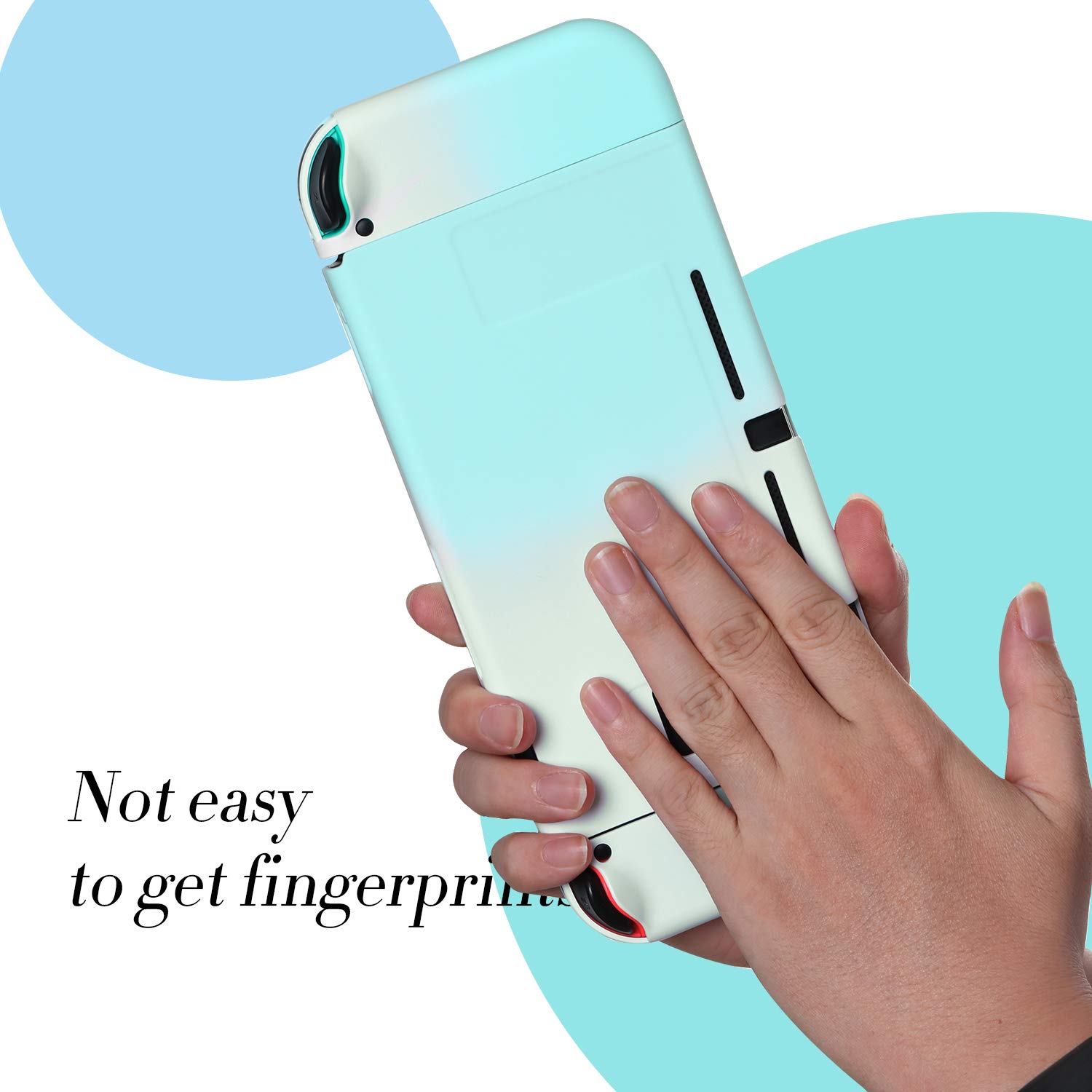 Durable Hard Protective Case for Nintendo Switch - Dockable Shockproof Cover with Comfortable Grip (White & Blue) - Perfect for Gaming, Travel & Everyday Protection