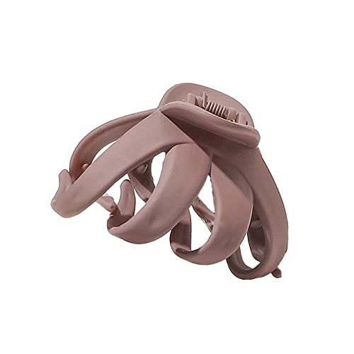 Large Organic Leather Hair Barrette Clip with Stick for Thin & Thick Hair - Matte Straw Design for Women & Kids - Perfect for Weddings, Work & Everyday Styling (Size D, One Size)