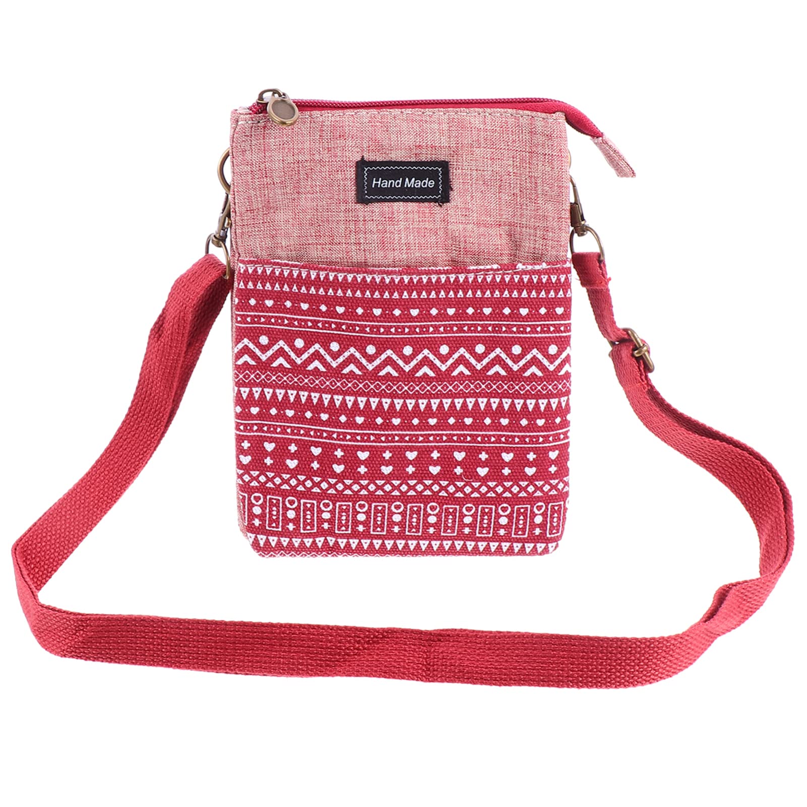 Women's Crossbody Phone Bag - Running Belt with Key Holder - Lightweight & Secure Cell Phone Pouch for Gym, Travel & Daily Use - Red