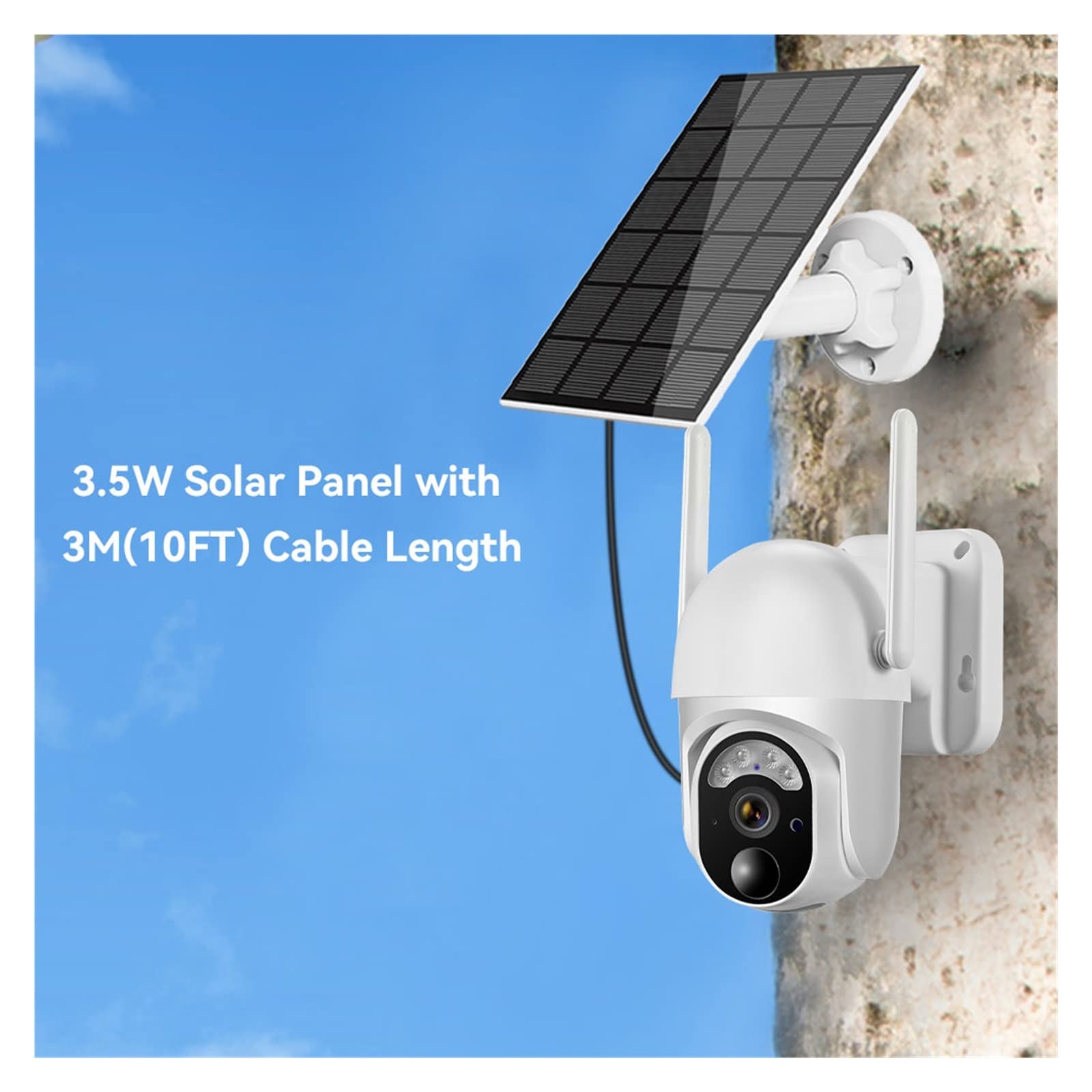 SilteD 3MP Solar Security Camera Outdoor - 4G/WiFi PTZ Surveillance with 7800mAh Battery & Waterproof Design for Home/Business Security | Ideal for Backyard, Garage & Perimeter Monitoring