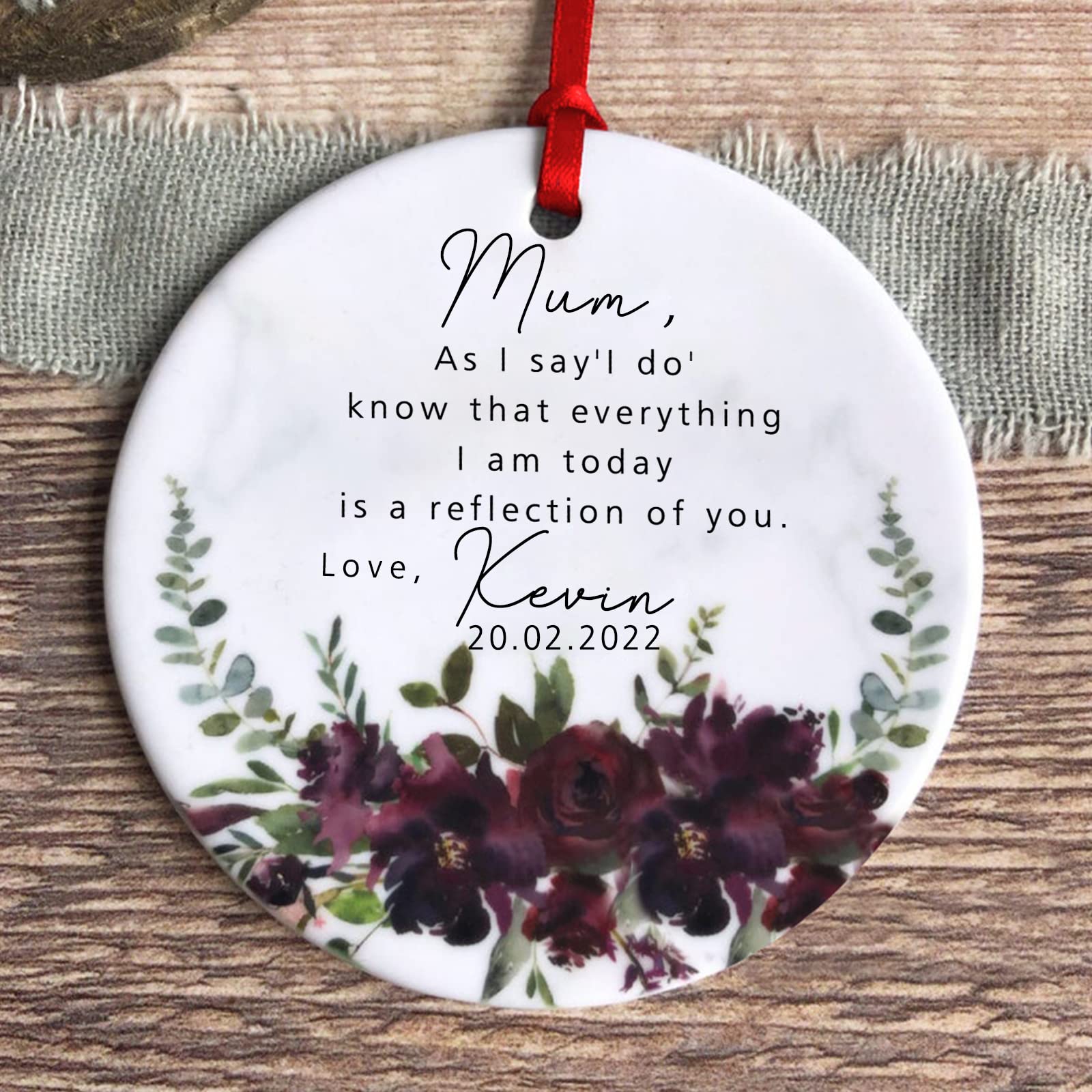 Personalized Mother of the Bride Keepsake - Heartfelt Wedding Gift from Daughter to Mom - Engraved Ornament for Mother of the Bride - Perfect for Wedding Day, Anniversary & Special Occasions