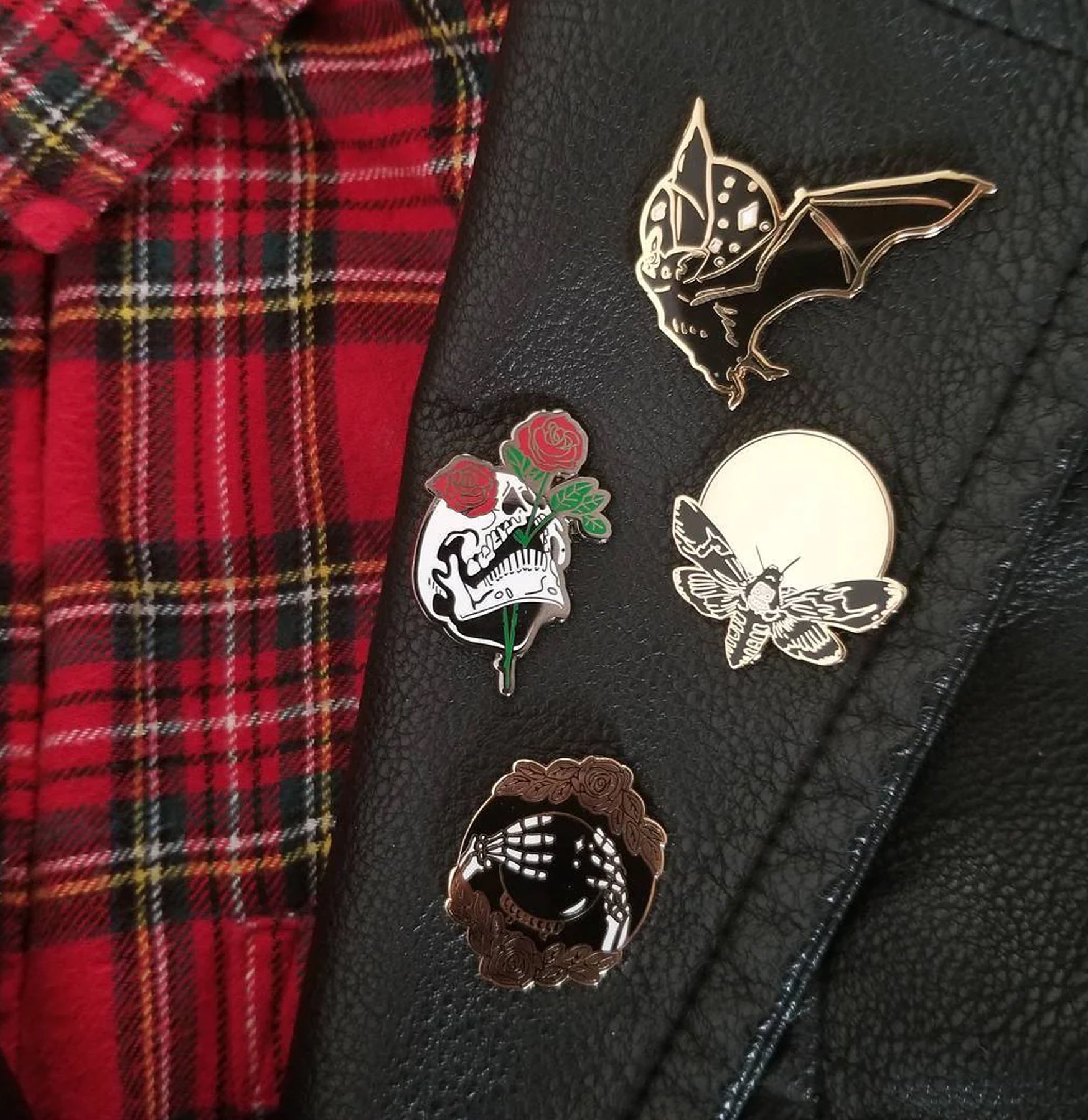 Gothic Death's Head Moth Enamel Pin - Unique Skull Design Brooch for Jackets, Bags & Collections | Dark Aesthetic Accessory for Goth Fashion Lovers