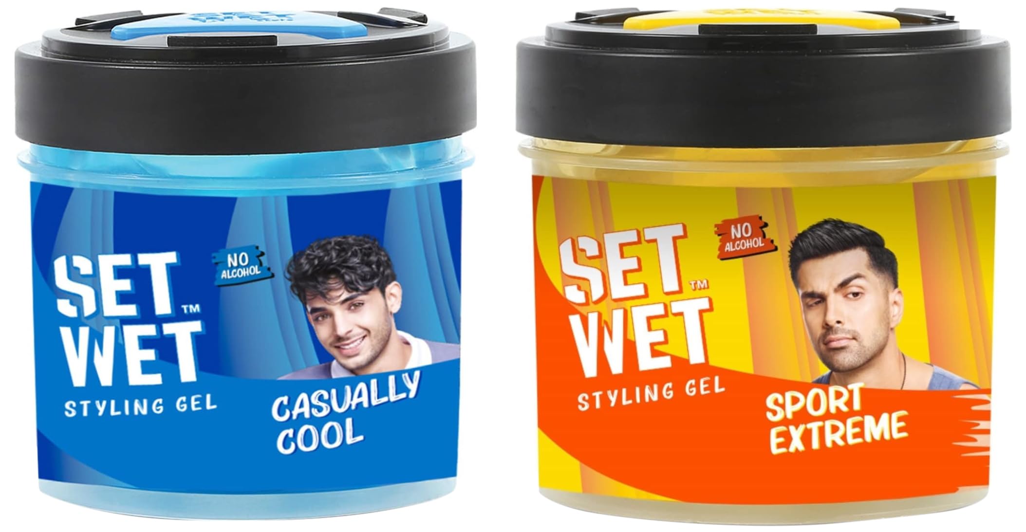 Set Wet Hair Gel Ultimate Hold & Cool Hold Strength - 250ml Each for Strong, Long-Lasting Styling - Perfect for Men's Hairstyling, Parties, and Daily Grooming