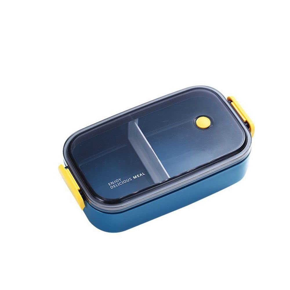 MNTT Cute Japanese Style Leak-Proof 304 Stainless Steel Lunch Box - BPA-Free Salad & Fruit Container for School, Office & Picnic - Plastic Single Layer, Blue