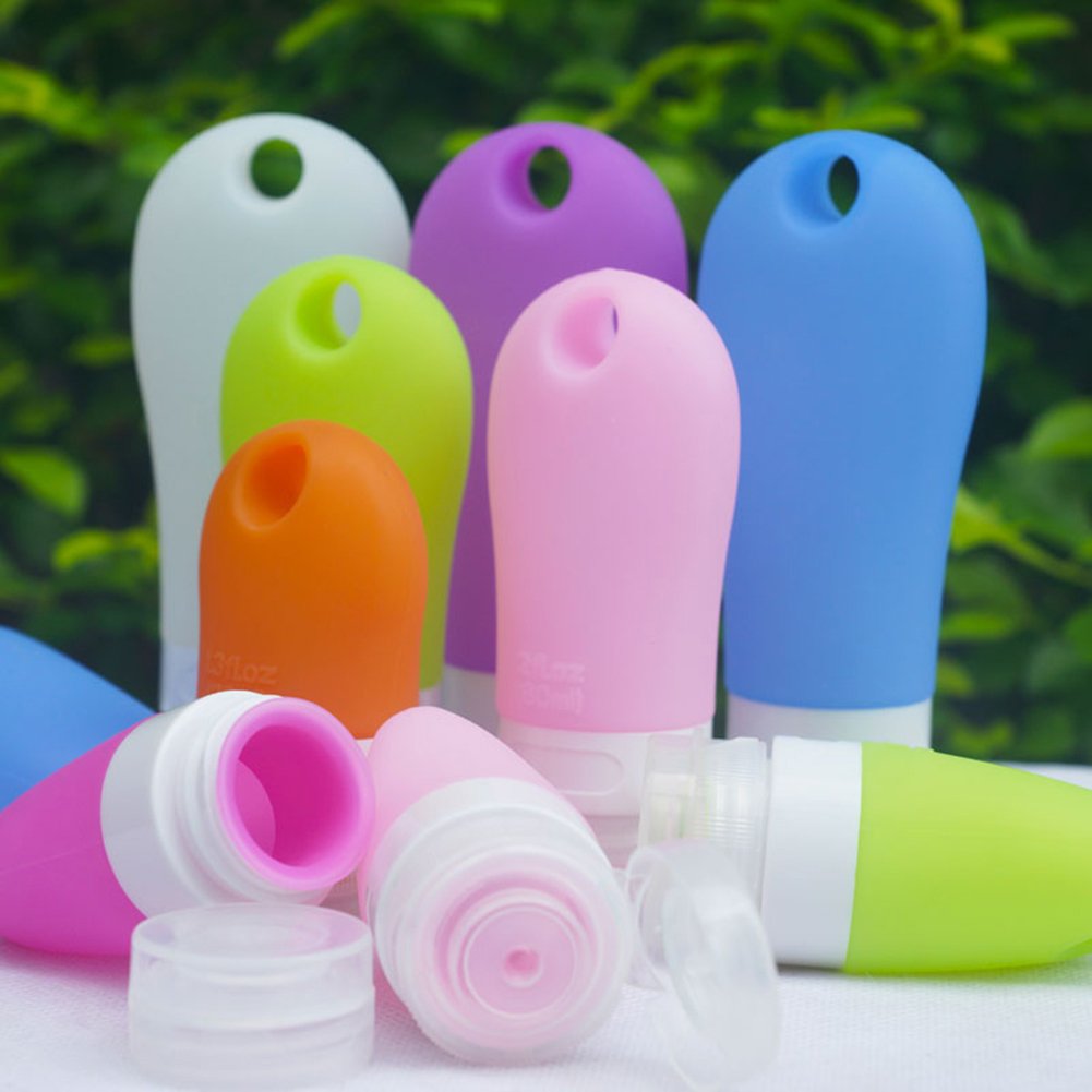 Gemini_mall® TSA Approved Silicone Travel Bottles - Leak-Proof, Squeezable & Refillable Cosmetic Containers for Shampoo, Conditioner, Lotion (38ml/1.28oz, Clear White) - Perfect for Air Travel, Gym, Camping & Toiletries Organization