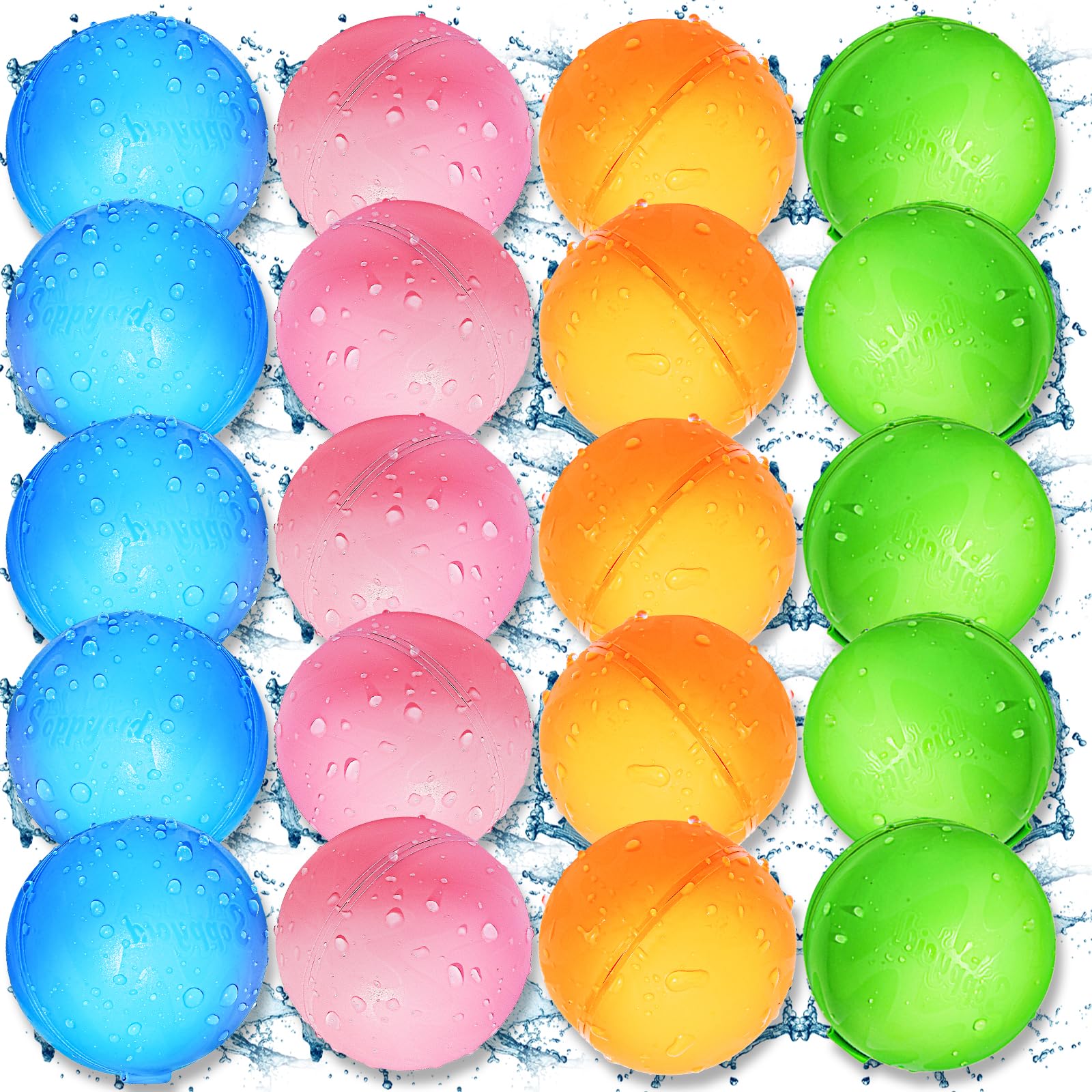 20PCS Reusable Water Balloons - Summer Pool & Beach Toys for Kids & Adults - Outdoor Water Games for Backyard, Swimming Pool Parties - Perfect for Summer Fun, Family Gatherings & Outdoor Play