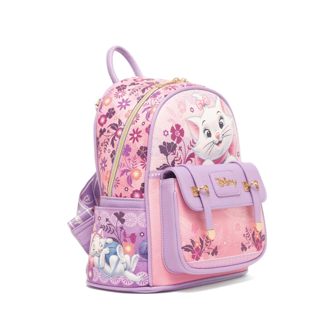 Disney Aristocats Marie Floral Vegan Leather Handbag - Stylish Crossbody Purse for Women, Perfect for Parties, Travel & Everyday Use