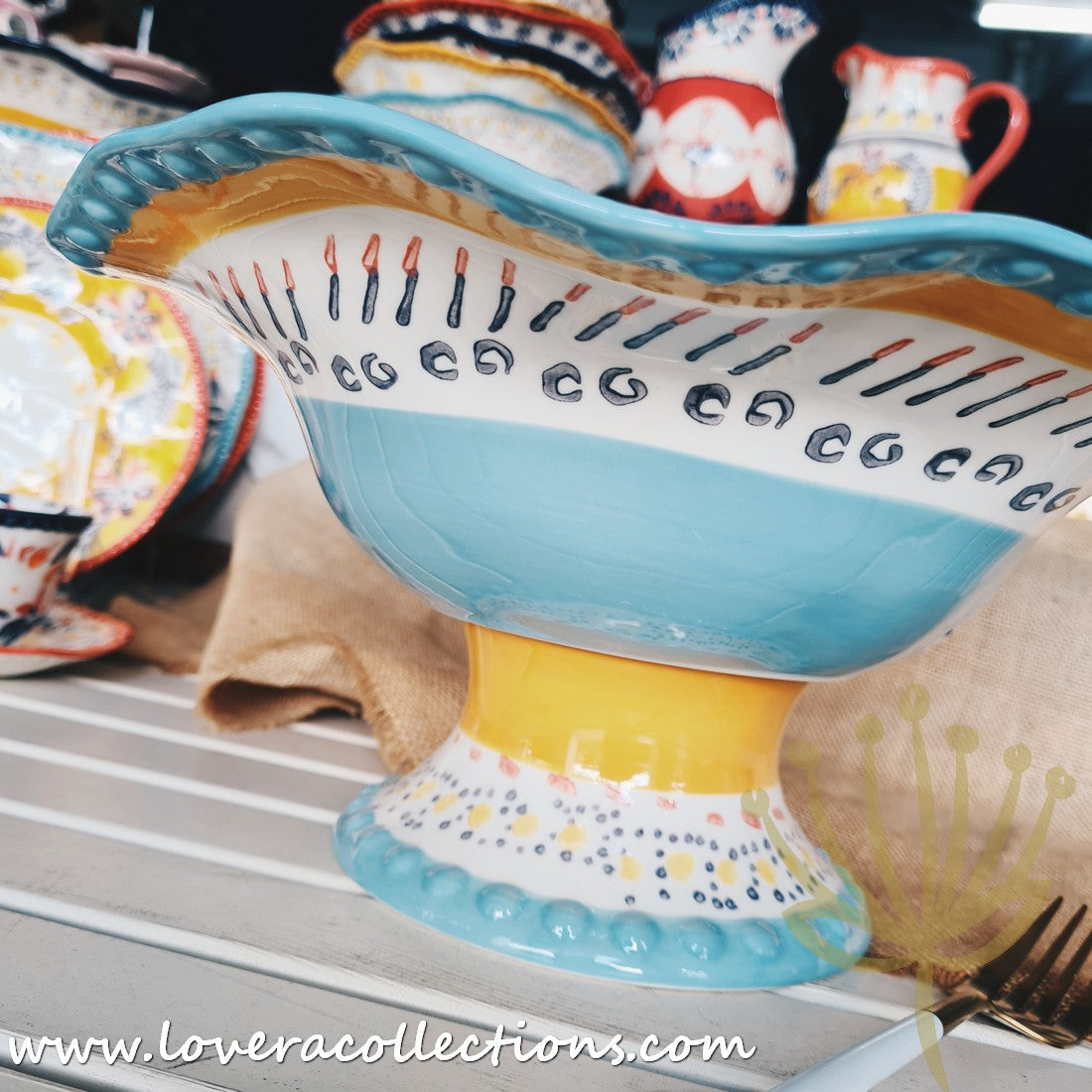 Stylish Afrocentric Light Blue Dinnerware & Serveware Set - Perfect for Family Dinners, Entertaining Guests & Cultural Celebrations
