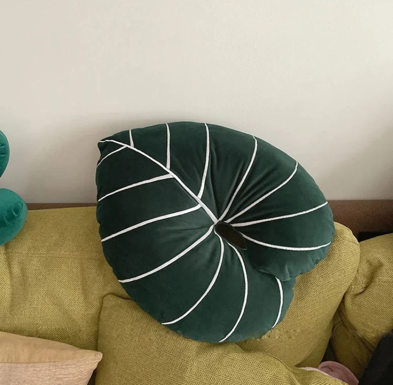 Botanic Bliss Leaf Pillow - Organic Bamboo Fiber Pillow for Side & Back Sleepers - Perfect for Home, Office & Travel Use