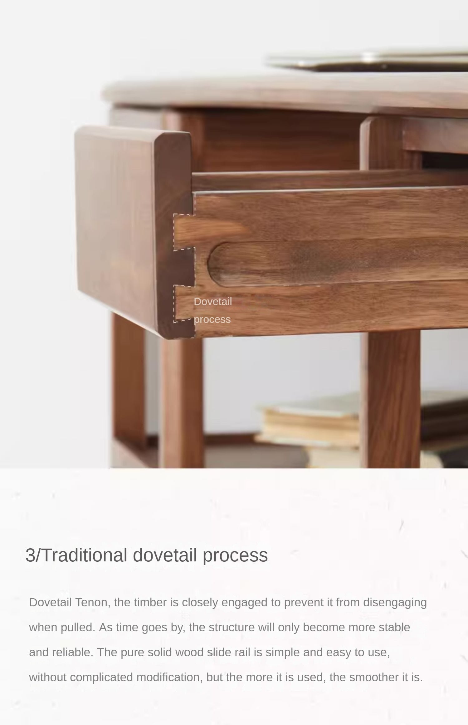 Premium Black Walnut Solid Wood Modern Study Desk - Handcrafted Writing Table for Home Office, Library & Workspace - Ergonomic Design for Comfortable Studying & Remote Work