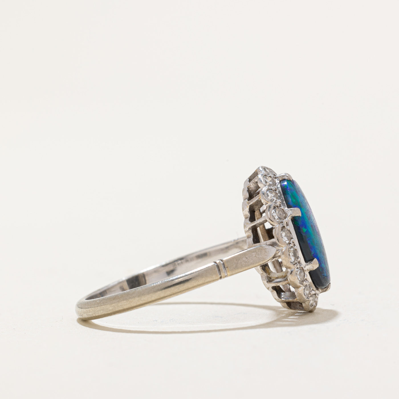 1.30ct Opal & 0.16ctw Diamond Ring - Size 6.5 - Elegant Handmade Jewelry for Women - Perfect for Weddings, Anniversaries & Special Occasions