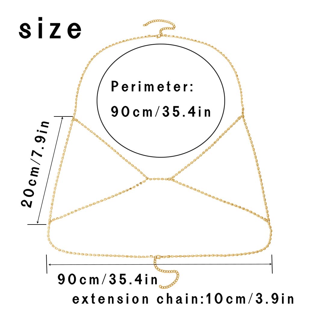 Sparkling Rhinestone Body Chain for Women - Crystal Bikini Necklace, Sexy Nightclub Jewelry - Perfect for Beach Parties, Music Festivals & Date Nights