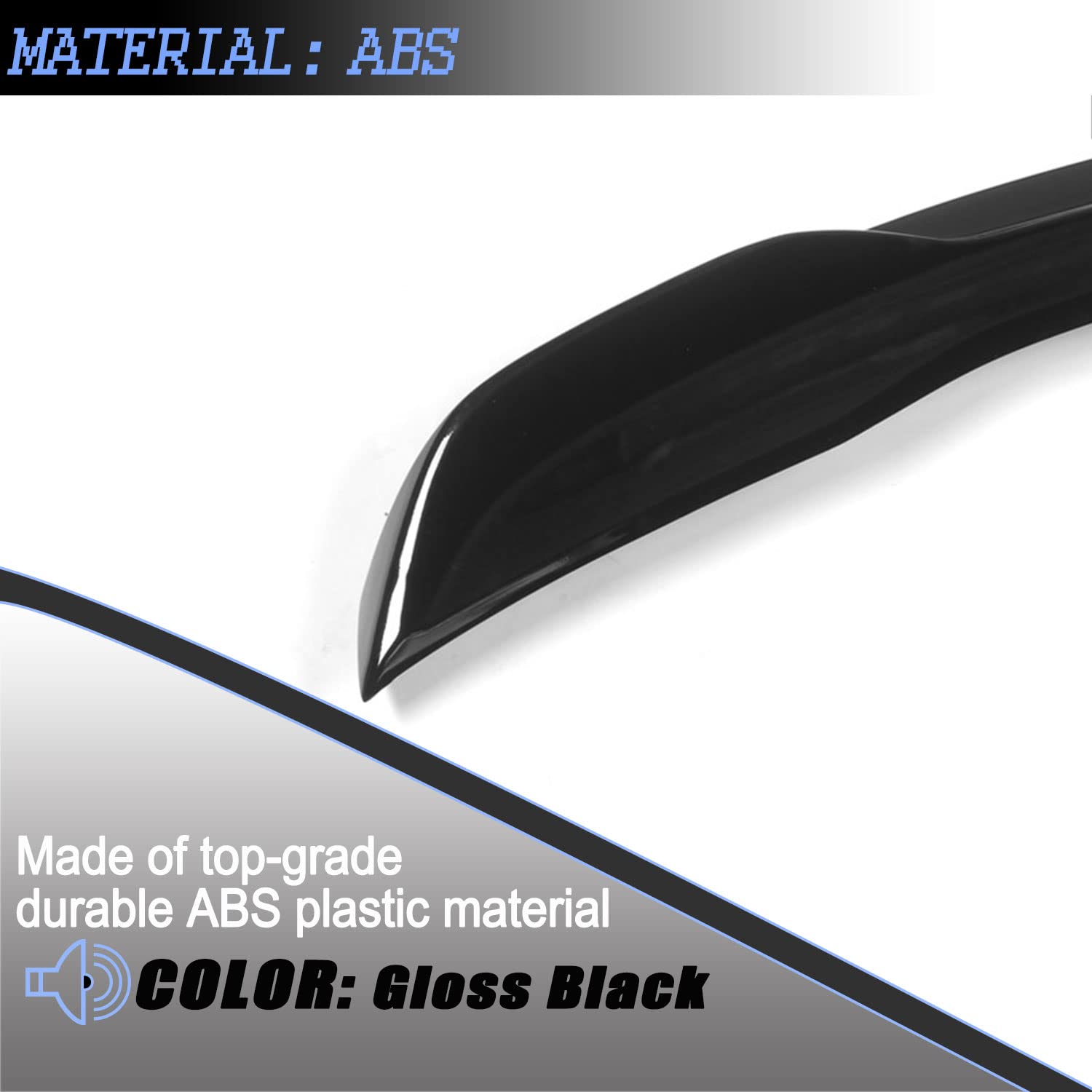 2022-2025 Honda Civic 11th Gen Sedan High-Kick Trunk Spoiler Wing - Glossy Black Rear Lip Spoiler Car Accessory | Sporty Style Upgrade for Street Racing & Car Shows