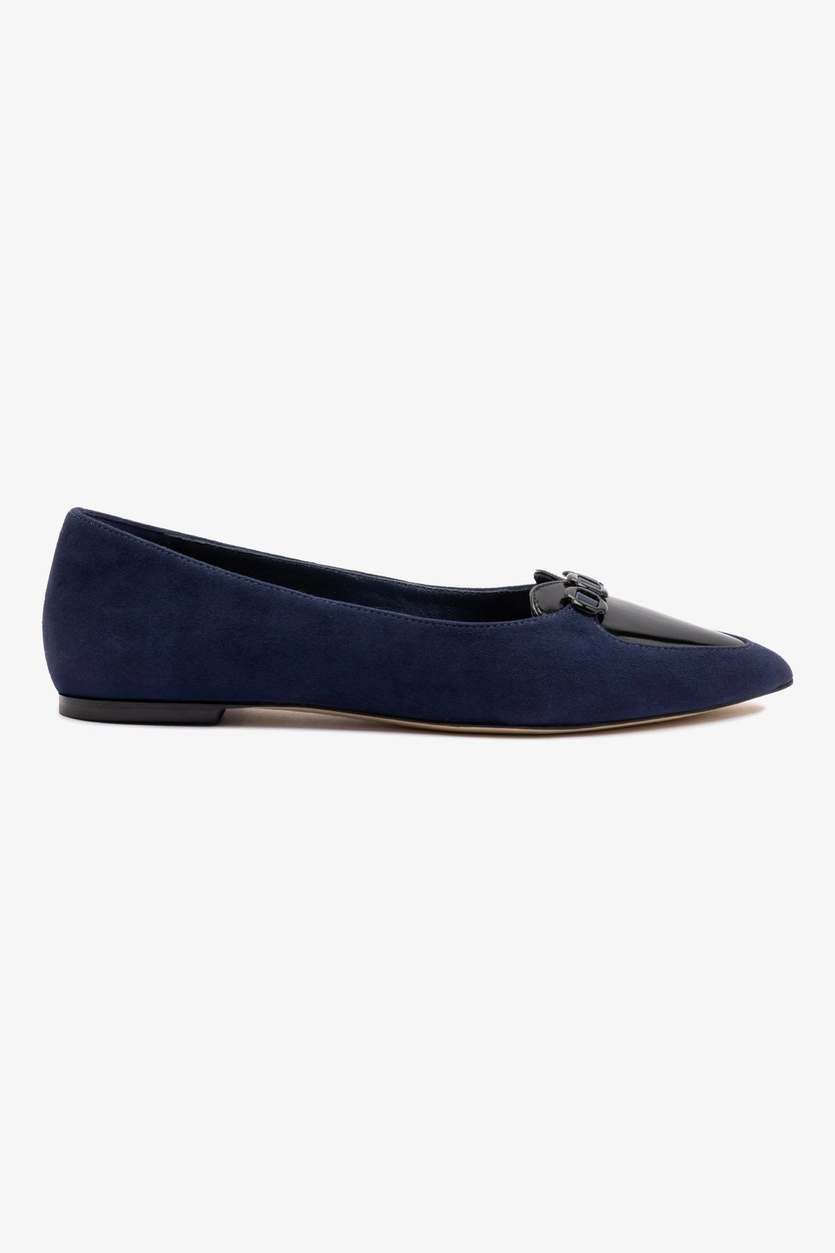 Audrey Flat Shoes for Women - Navy Blue Suede Loafers - Comfortable & Stylish Slip-Ons for Casual Wear, Office & Travel