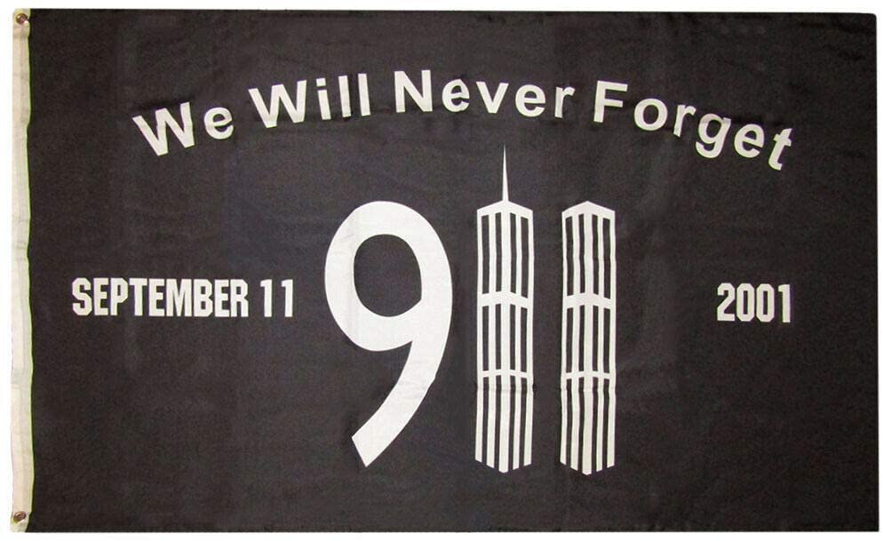 911 Memorial 3'X5' American Flag - ROUGH TEX® 100D Heavy Duty Polyester - We Will Never Forget - Perfect for Outdoor Display, Home Decoration & Patriotic Events