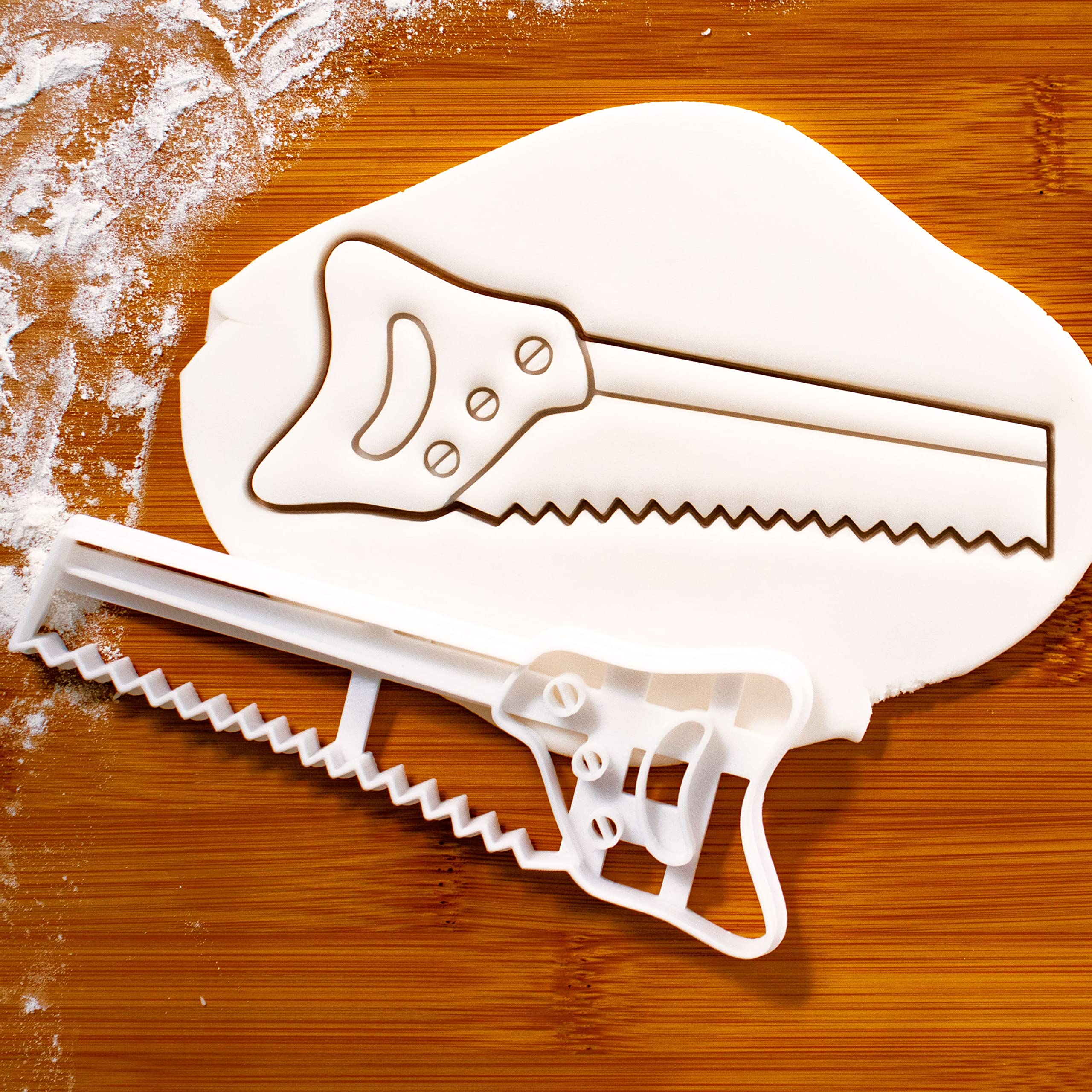 Bakerlogy Hand Saw Cookie Cutter - 1 Piece Stainless Steel Baking Tool for DIY Cookies, Gingerbread Men & Holiday Treats | Perfect for Christmas, Halloween & Baking Parties