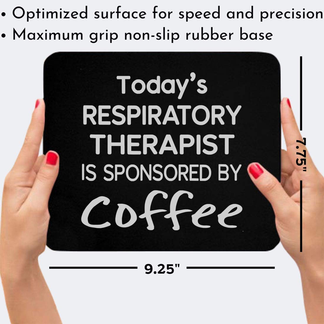 9 Inch Funny Coffee Themed Mousepad - Cute Cafe Design for Respiratory Therapists & Coffee Lovers - Perfect for Office, Gaming & Home Workspace
