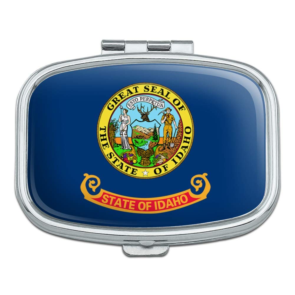 Idaho State Flag Themed Rectangle Pill Case - Stylish Trinket Box for Medication & Small Items - Perfect for Travel, Home, or Office Organization