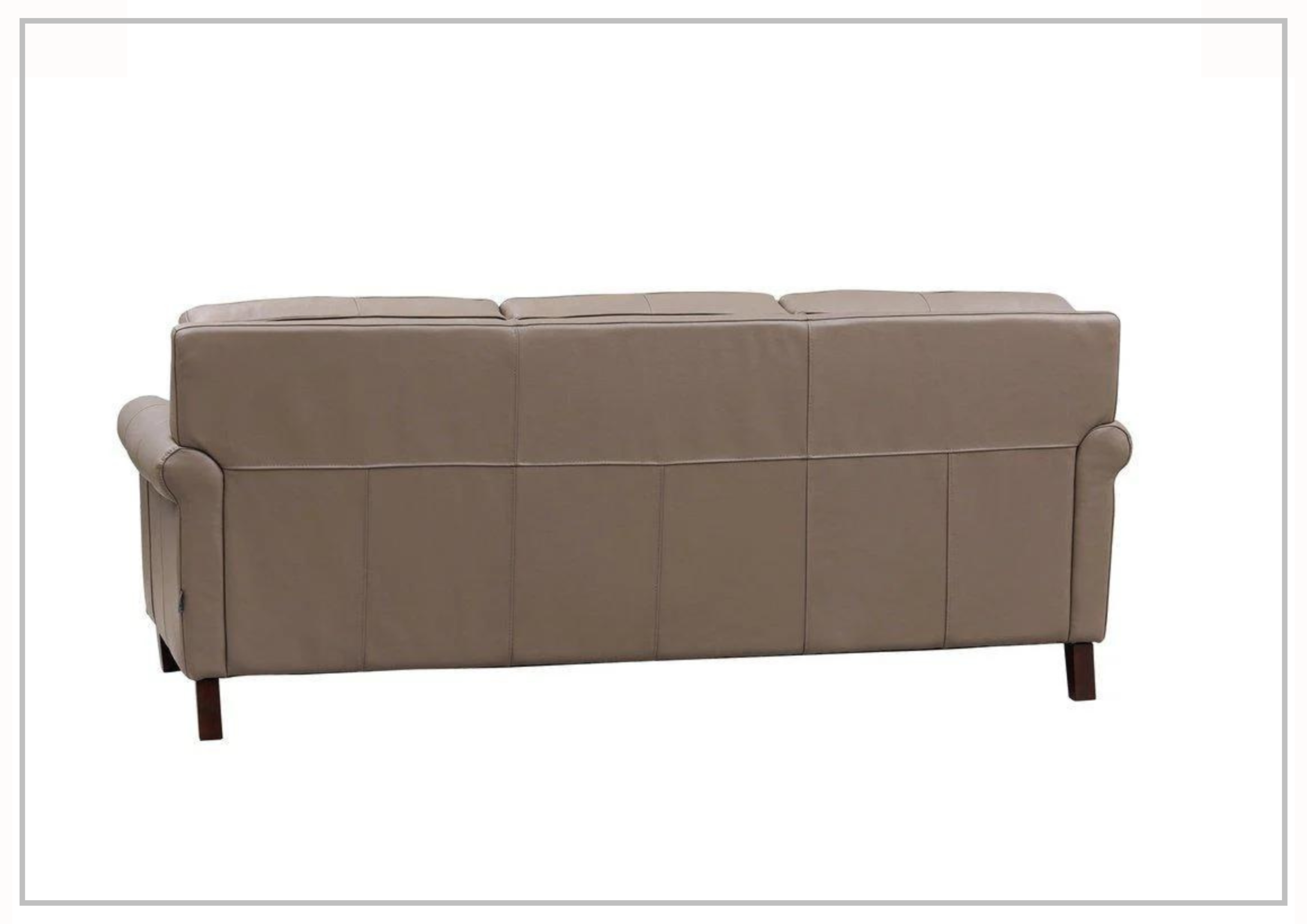 Premium Hydeline Laguna Taupe Brown Leather 3-Seater Sofa with Rolled Arms - Luxurious Living Room Furniture for Home & Office