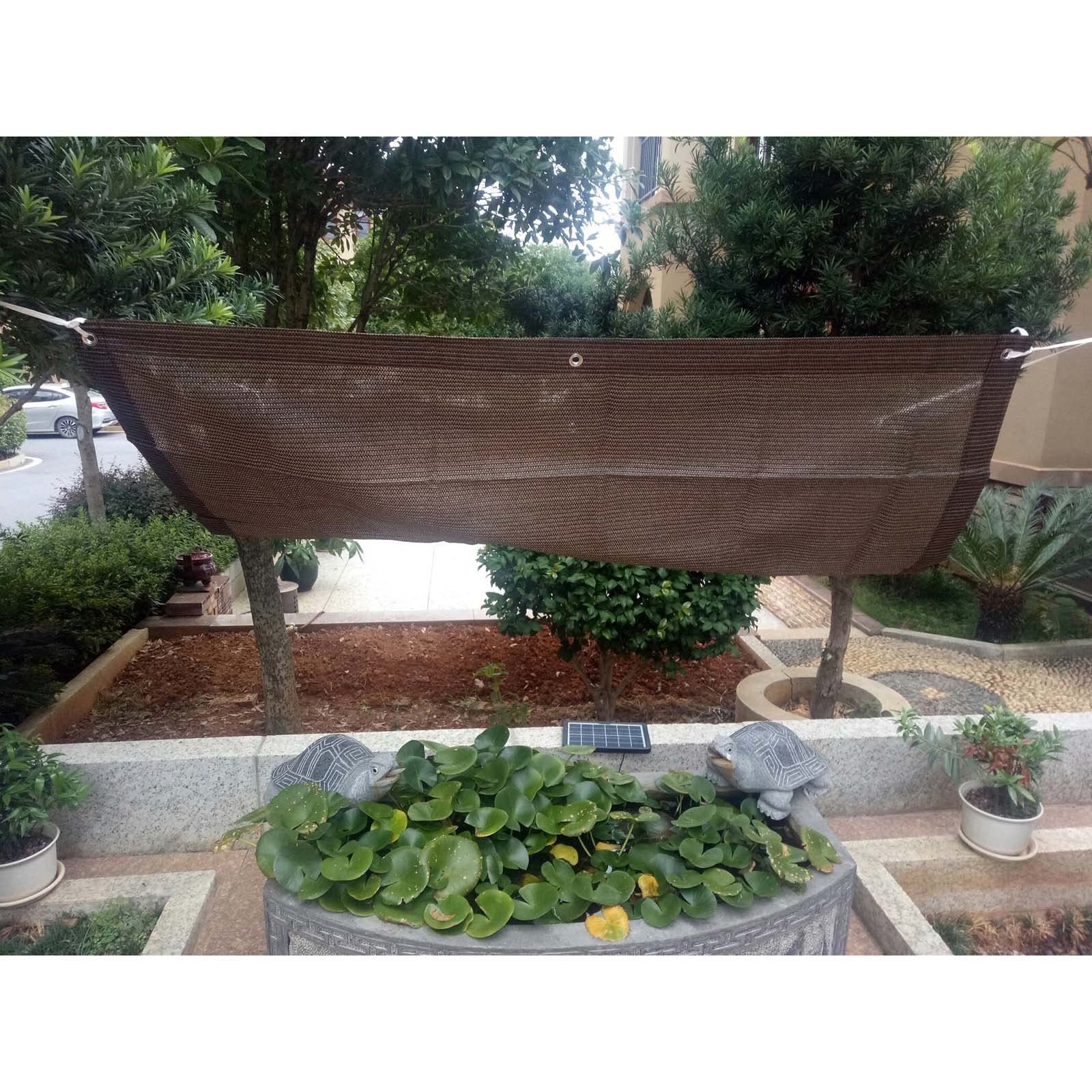 Brown Shade Netting 6x6m (19.7x19.7ft) - UV Resistant Sunblock Shade Cloth for Greenhouse, Balcony, Garden Plants & Outdoor Shade Sail with Reinforced Grommets | Perfect for Patio, Pool Cover, Carport & Backyard Sun Protection